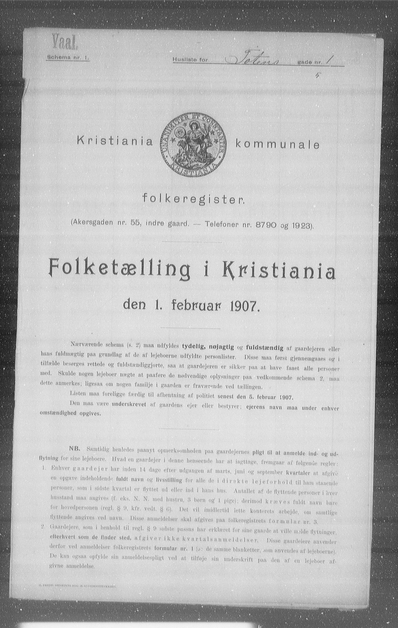 OBA, Municipal Census 1907 for Kristiania, 1907, p. 58680