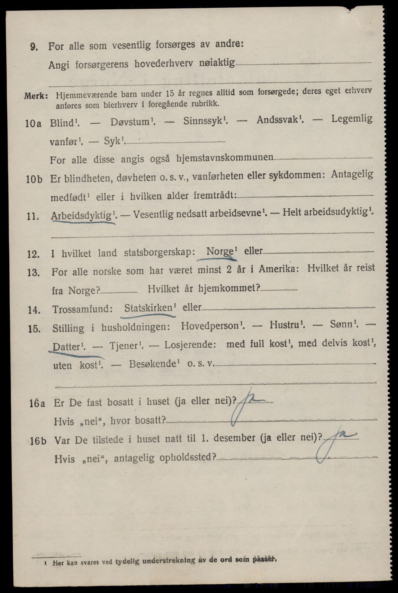 SAST, 1920 census for Klepp, 1920, p. 4329