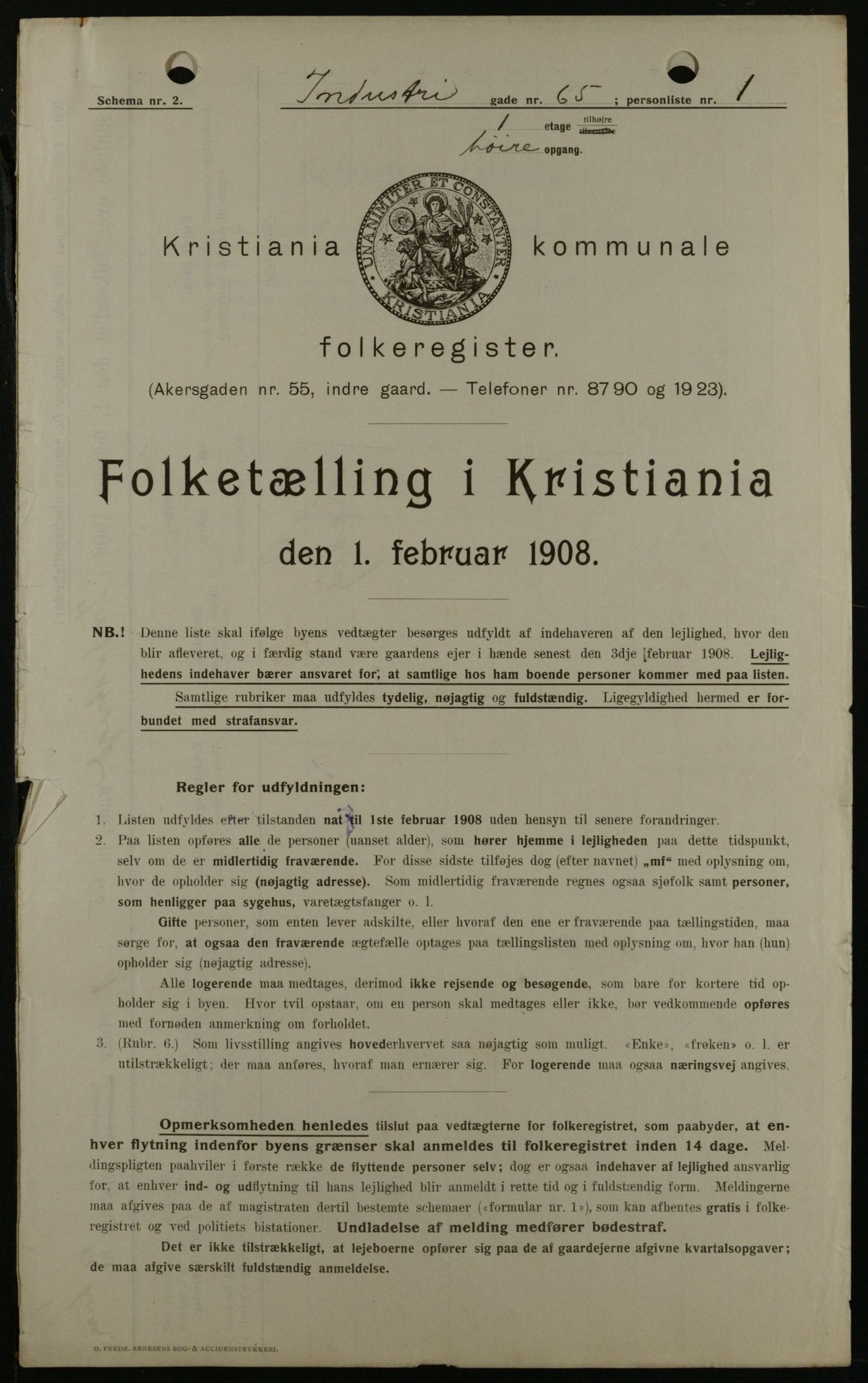 OBA, Municipal Census 1908 for Kristiania, 1908, p. 39247