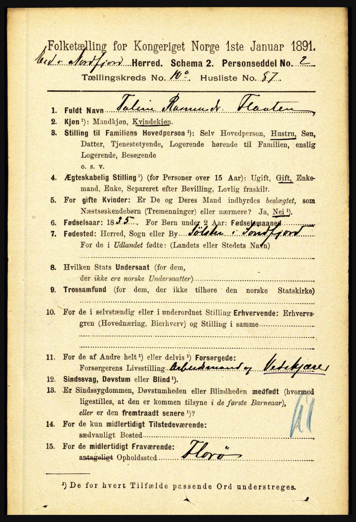 RA, 1891 census for 1443 Eid, 1891, p. 3293