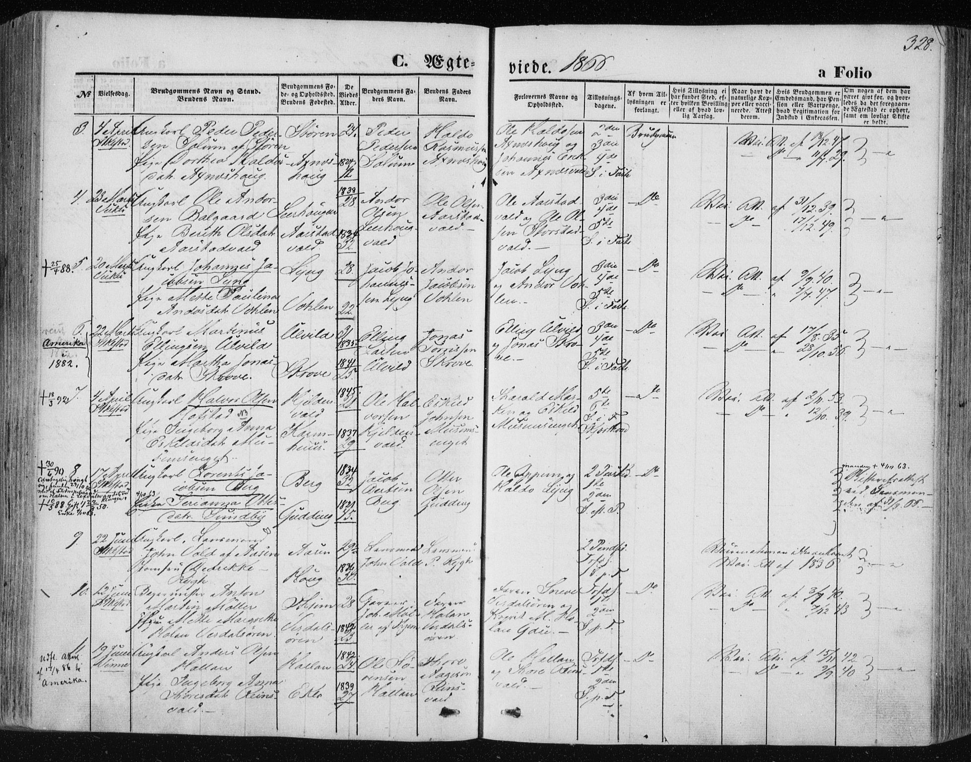 Ministerialprotokoller, klokkerbøker og fødselsregistre - Nord-Trøndelag, SAT/A-1458/723/L0241: Parish register (official) no. 723A10, 1860-1869, p. 328