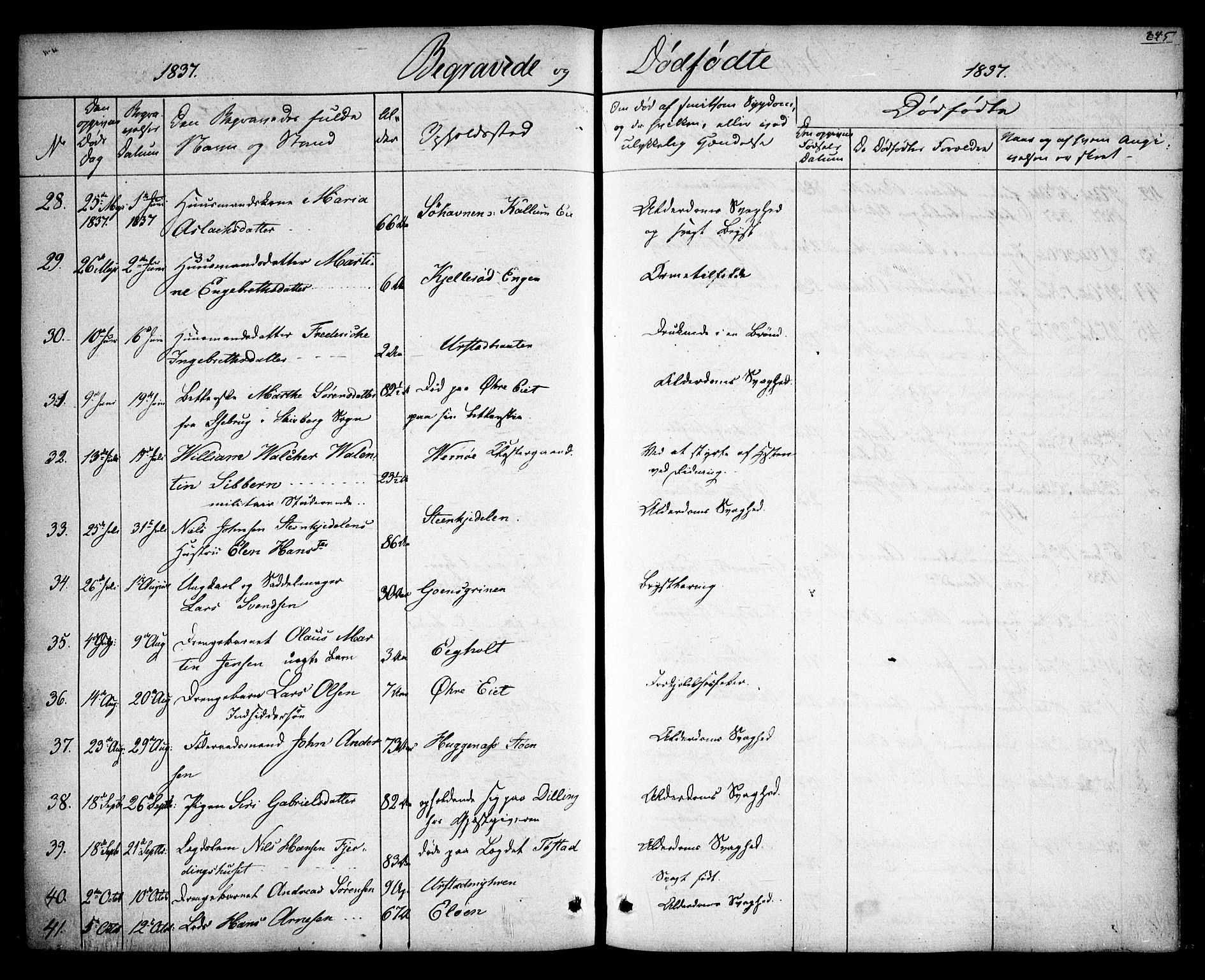 Rygge prestekontor Kirkebøker, AV/SAO-A-10084b/F/Fa/L0004: Parish register (official) no. 4, 1836-1851, p. 245