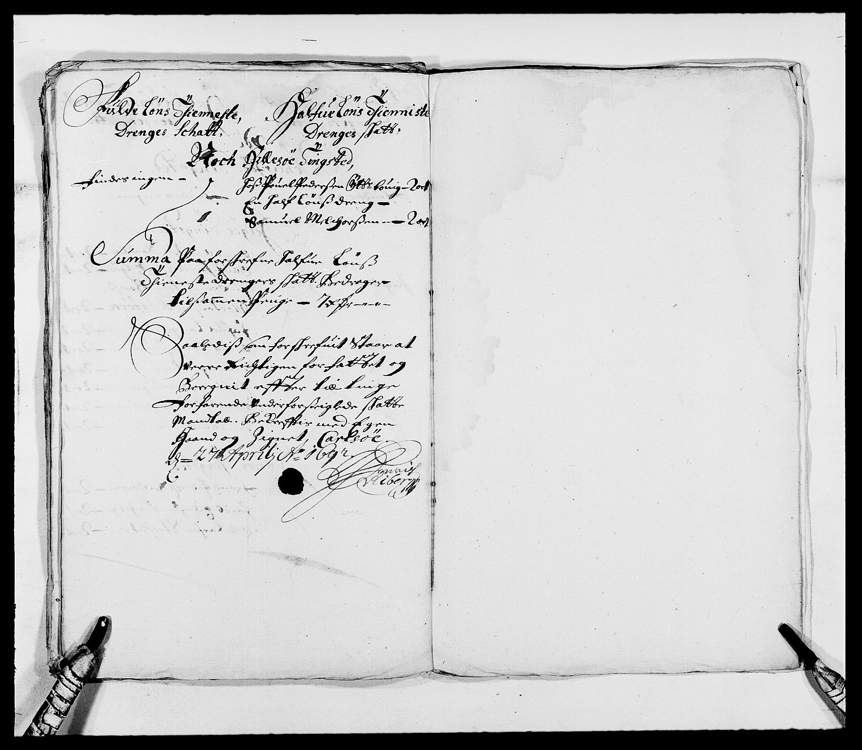 Rentekammeret inntil 1814, Reviderte regnskaper, Fogderegnskap, AV/RA-EA-4092/R68/L4751: Fogderegnskap Senja og Troms, 1690-1693, p. 127