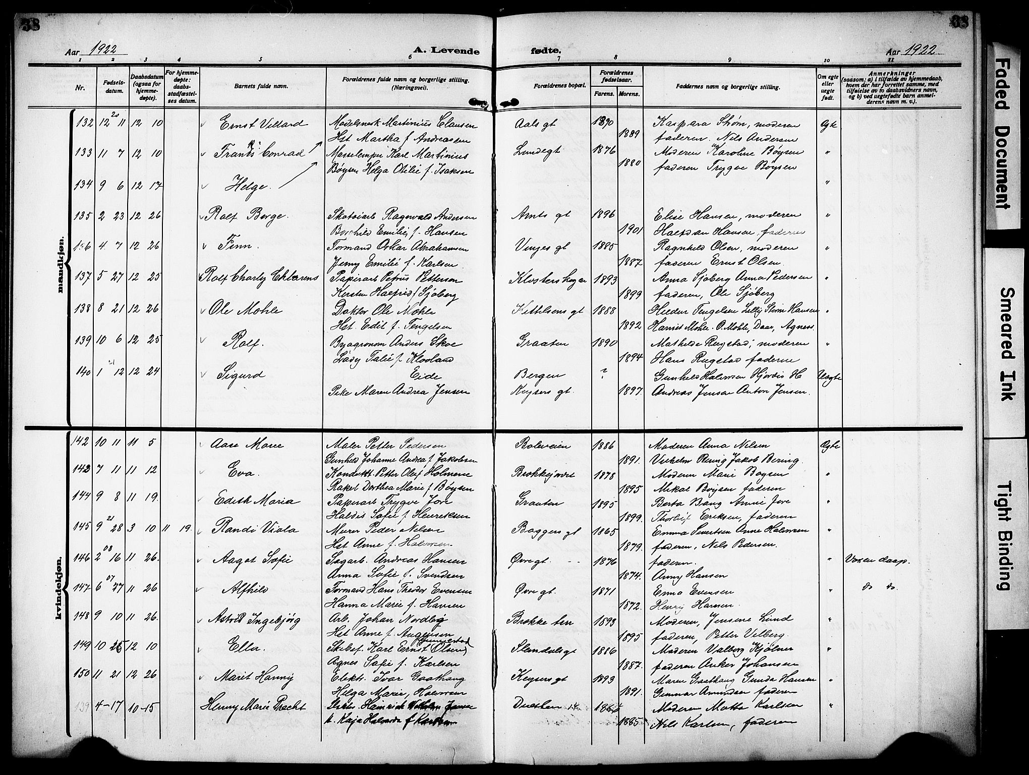 Skien kirkebøker, SAKO/A-302/G/Ga/L0010: Parish register (copy) no. 10, 1920-1931, p. 38