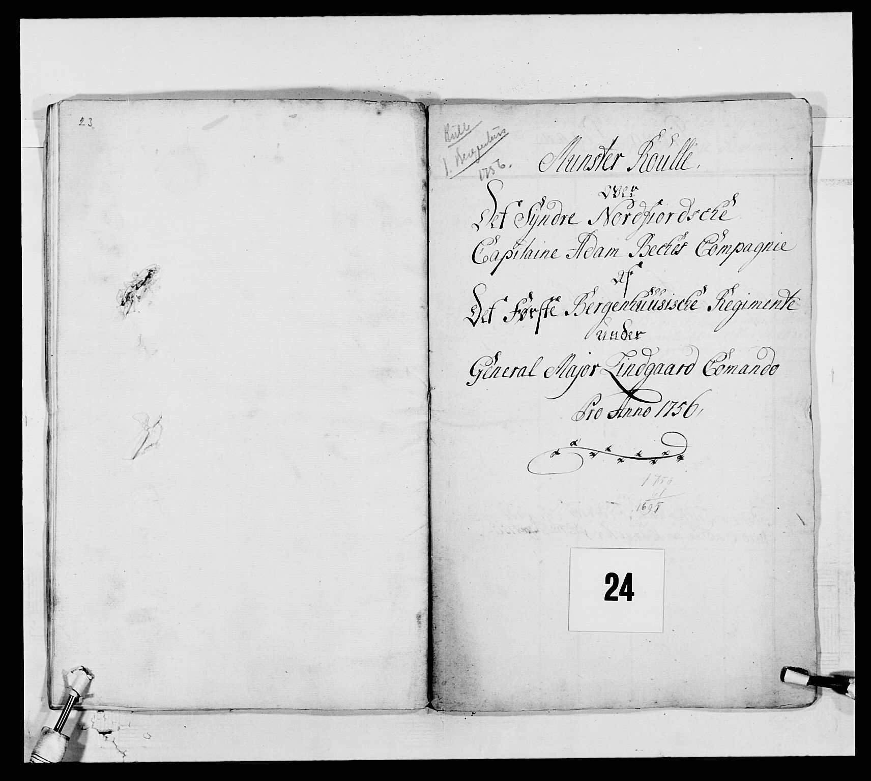 Kommanderende general (KG I) med Det norske krigsdirektorium, AV/RA-EA-5419/E/Ea/L0517: 1. Bergenhusiske regiment, 1742-1756, p. 332