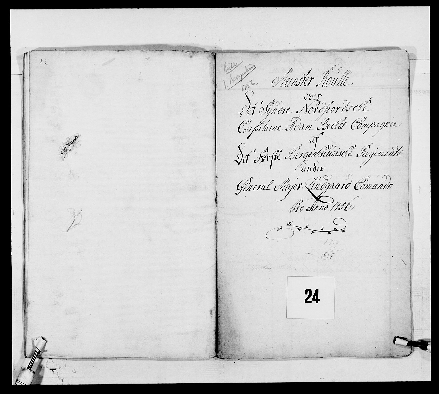 Kommanderende general (KG I) med Det norske krigsdirektorium, RA/EA-5419/E/Ea/L0517: 1. Bergenhusiske regiment, 1742-1756, p. 332