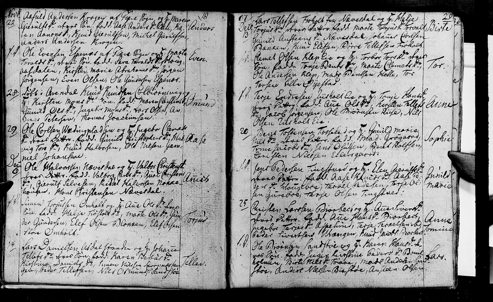 Øyestad sokneprestkontor, AV/SAK-1111-0049/F/Fa/L0011: Parish register (official) no. A 11, 1805-1824, p. 29