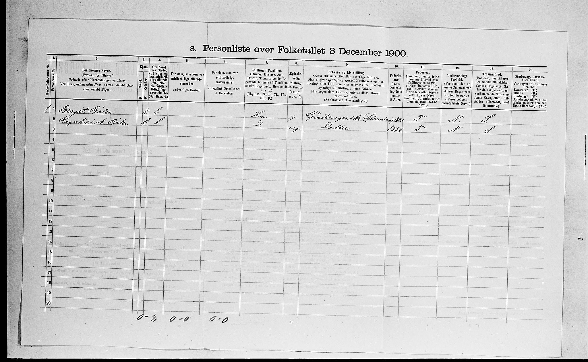 RA, 1900 census for Rollag, 1900, p. 418