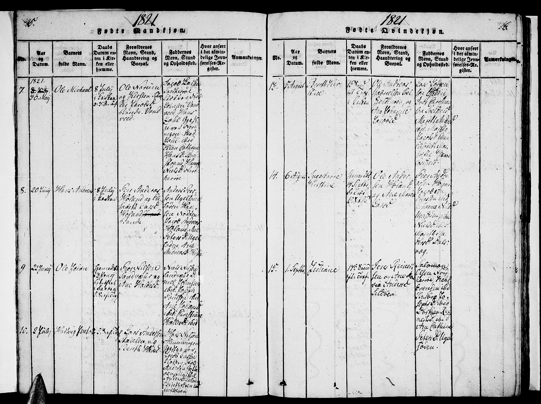 Ministerialprotokoller, klokkerbøker og fødselsregistre - Nordland, SAT/A-1459/834/L0510: Parish register (copy) no. 834C01, 1820-1847, p. 15-16