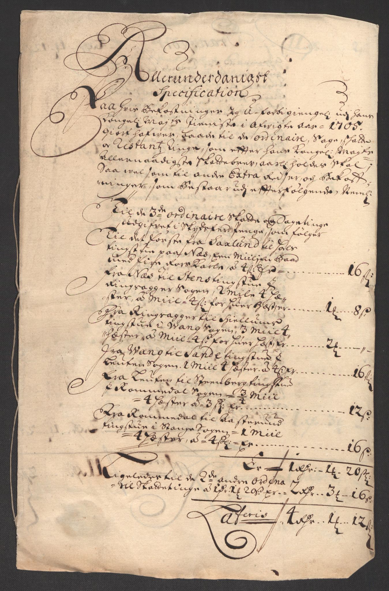 Rentekammeret inntil 1814, Reviderte regnskaper, Fogderegnskap, AV/RA-EA-4092/R16/L1042: Fogderegnskap Hedmark, 1705, p. 159