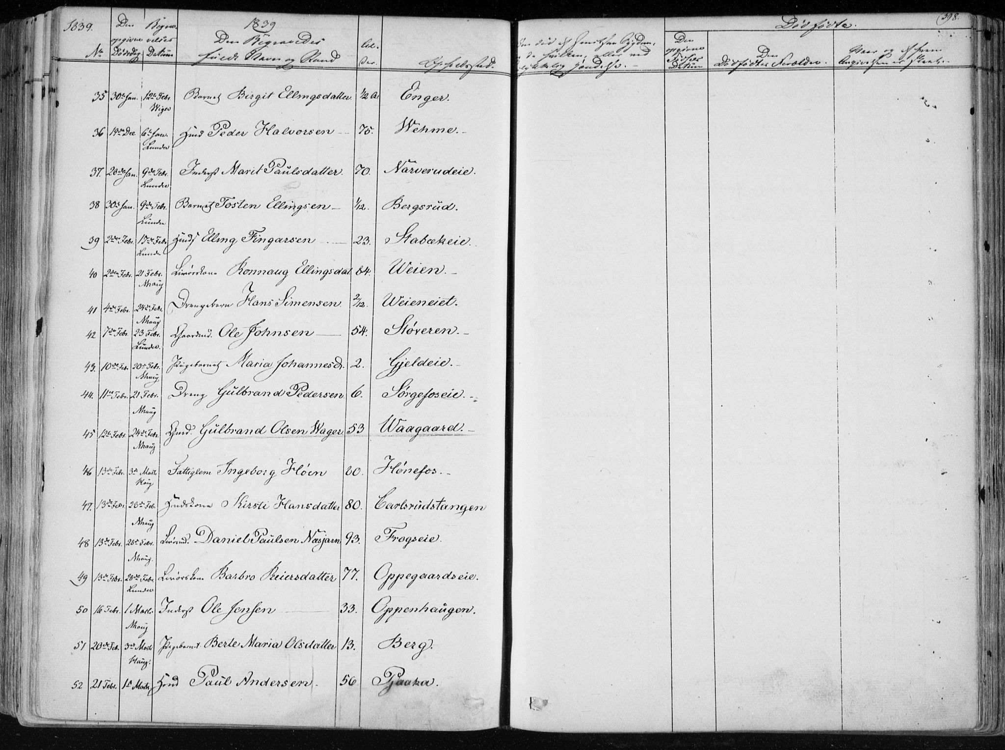 Norderhov kirkebøker, SAKO/A-237/F/Fa/L0010: Parish register (official) no. 10, 1837-1847, p. 398
