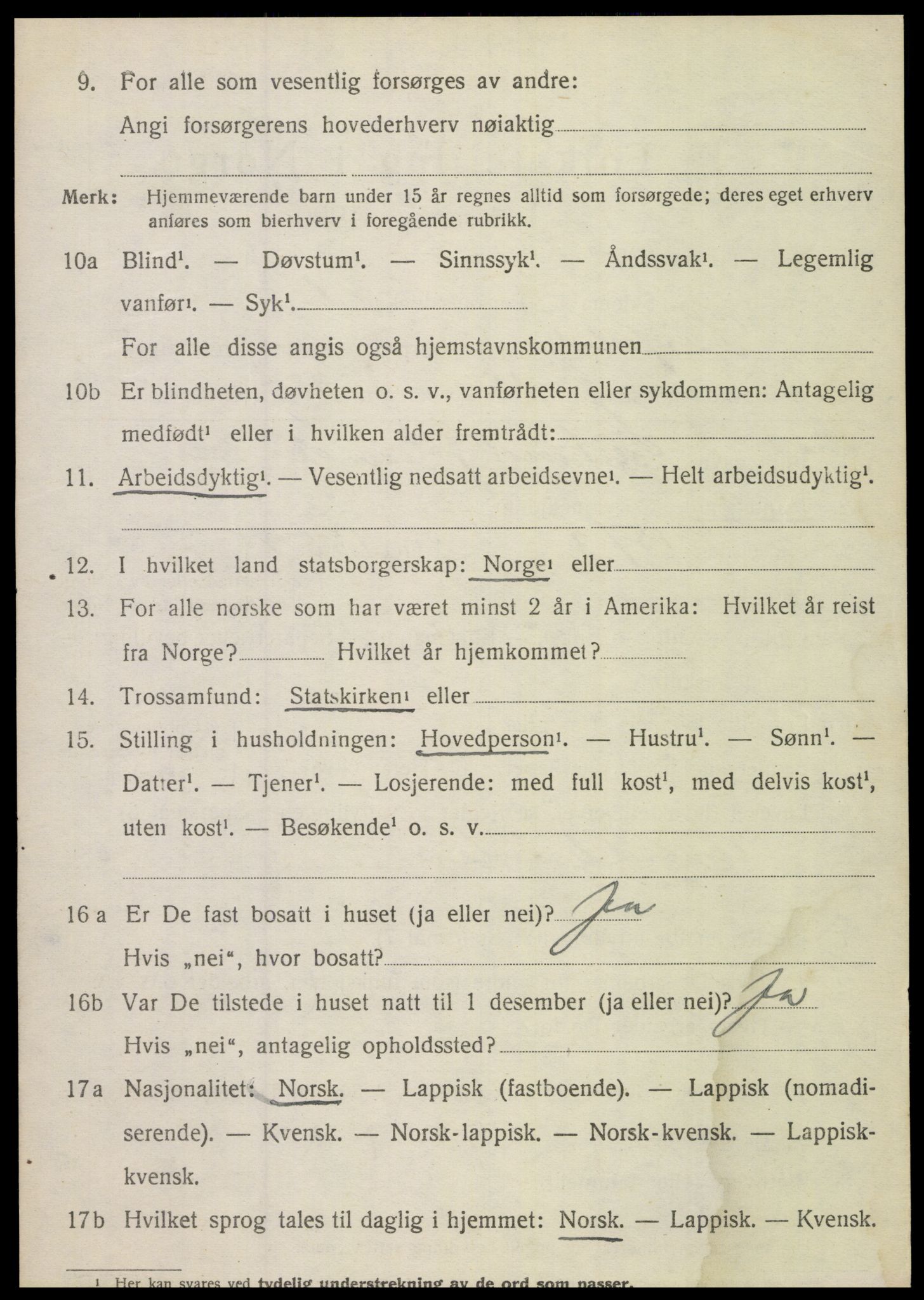 SAT, 1920 census for Sørfold, 1920, p. 4058