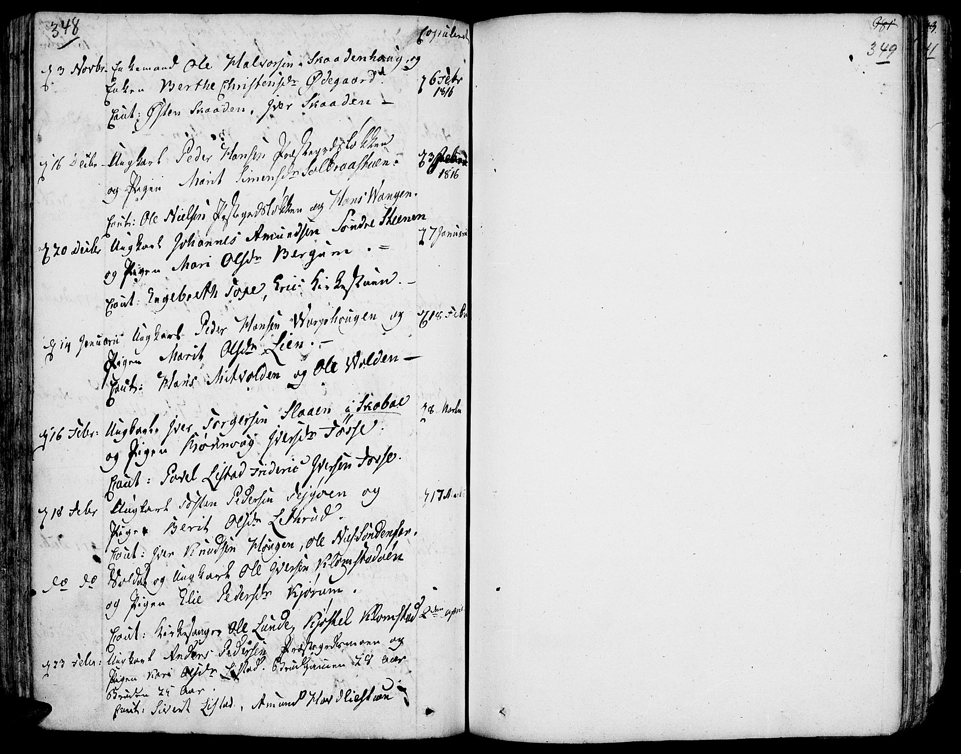 Fron prestekontor, SAH/PREST-078/H/Ha/Haa/L0001: Parish register (official) no. 1, 1799-1816, p. 348-349