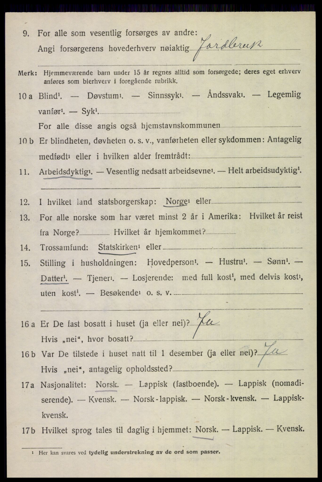 SAT, 1920 census for Saltdal, 1920, p. 7364