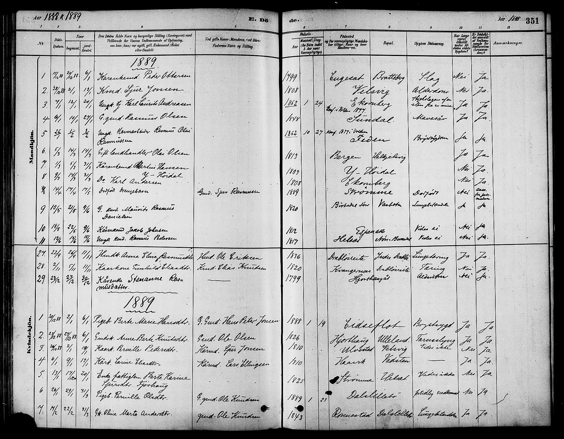 Ministerialprotokoller, klokkerbøker og fødselsregistre - Møre og Romsdal, AV/SAT-A-1454/511/L0141: Parish register (official) no. 511A08, 1878-1890, p. 351