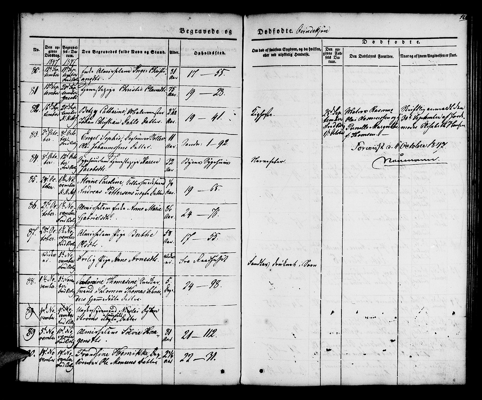 Korskirken sokneprestembete, AV/SAB-A-76101/H/Hab: Parish register (copy) no. E 1, 1837-1851, p. 166