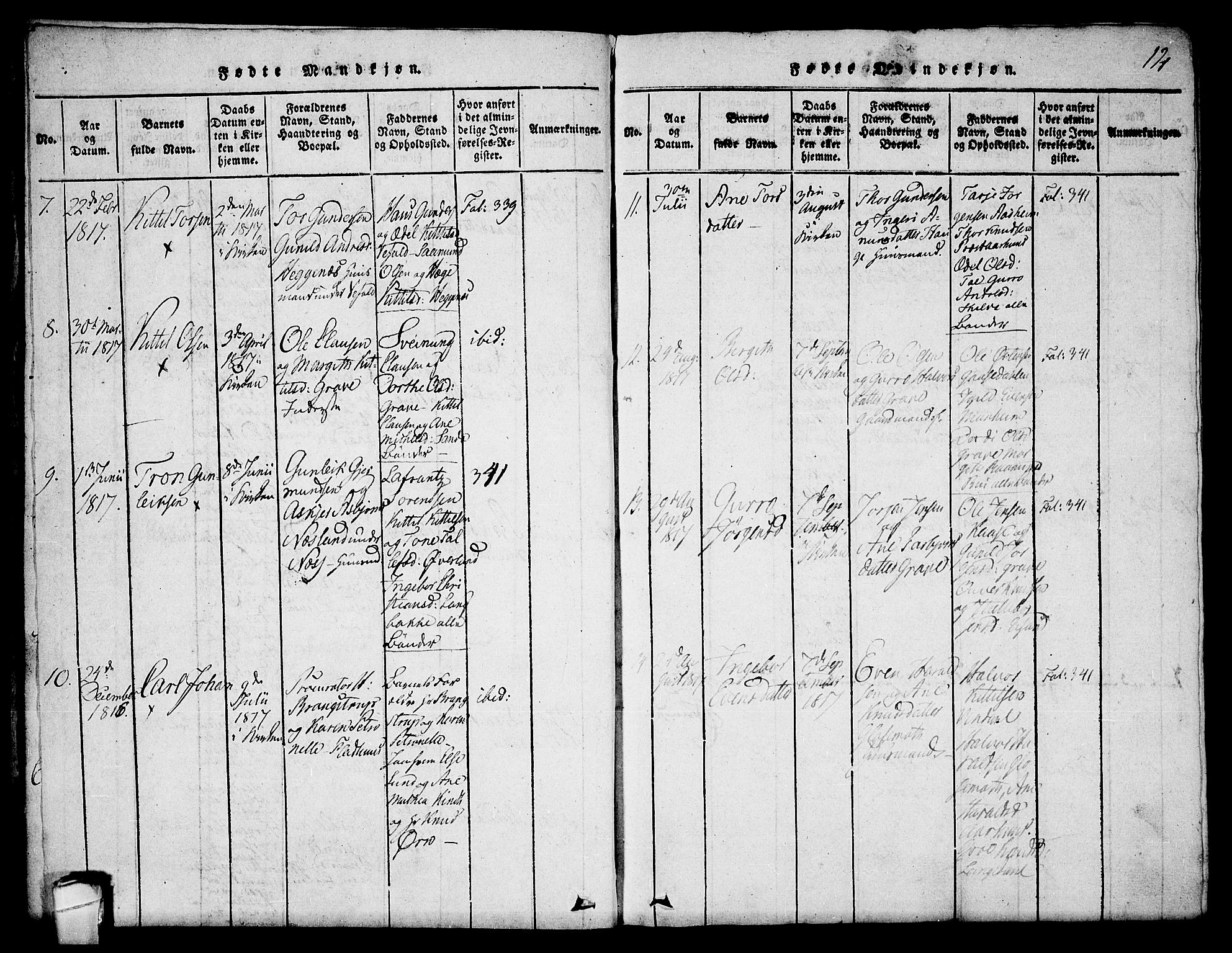 Seljord kirkebøker, SAKO/A-20/F/Fa/L0010: Parish register (official) no. I 10, 1815-1831, p. 12