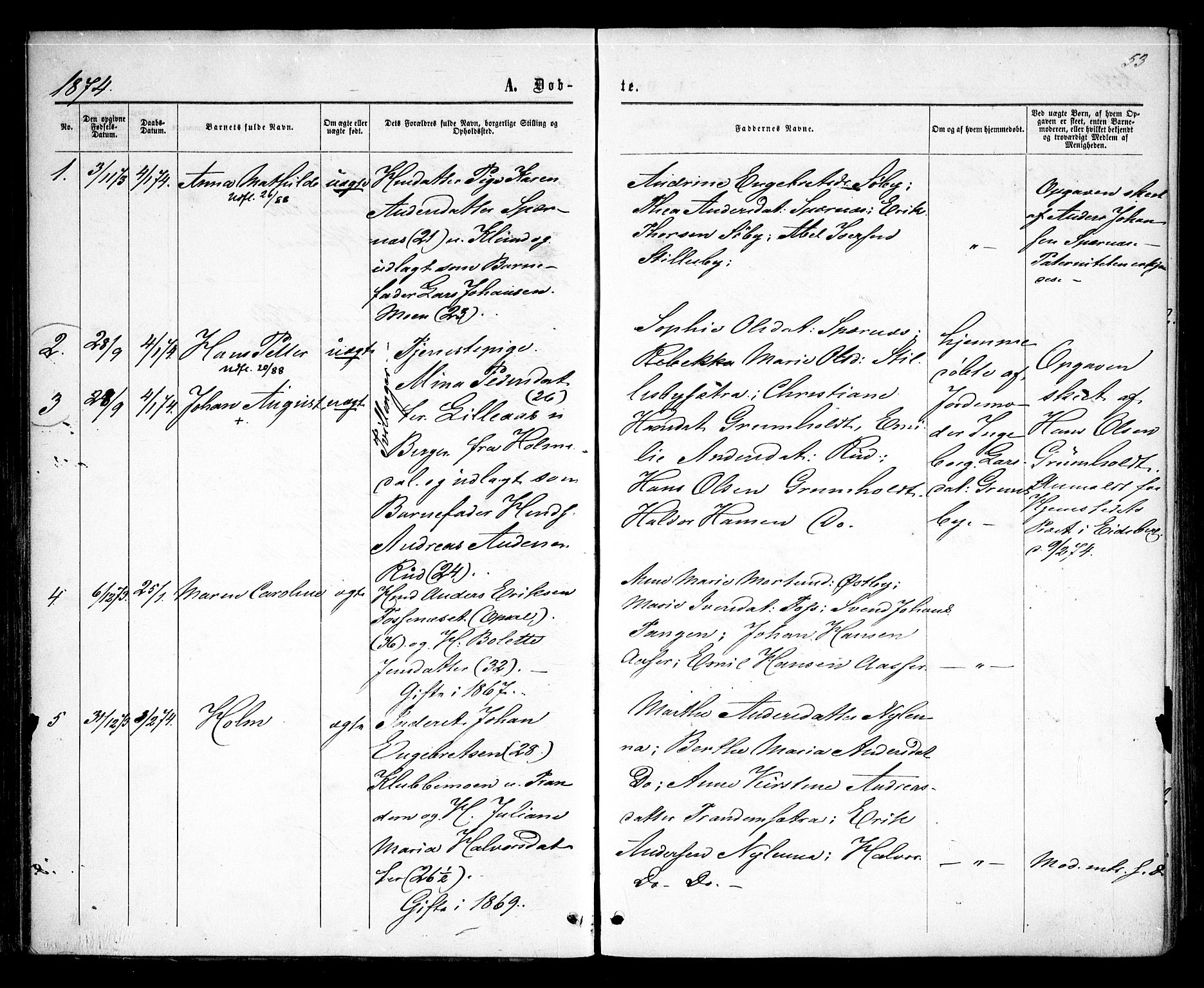 Rødenes prestekontor Kirkebøker, AV/SAO-A-2005/F/Fa/L0008: Parish register (official) no. I 8, 1869-1879, p. 53