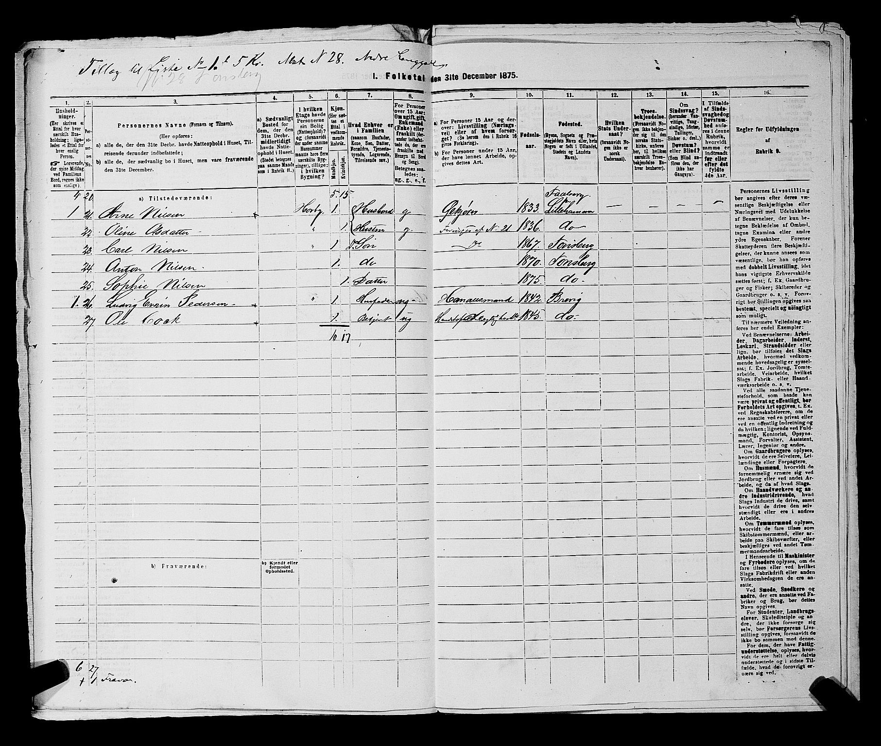 SAKO, 1875 census for 0705P Tønsberg, 1875, p. 139