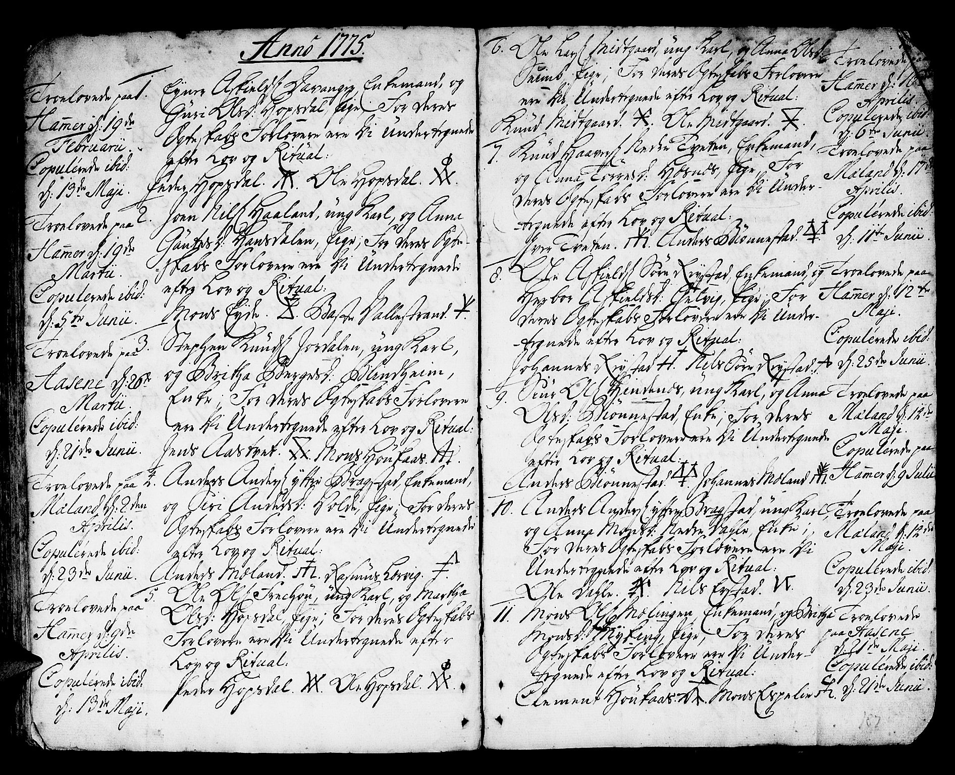 Hamre sokneprestembete, SAB/A-75501/H/Ha/Haa/Haaa/L0007: Parish register (official) no. A 7, 1762-1777, p. 187