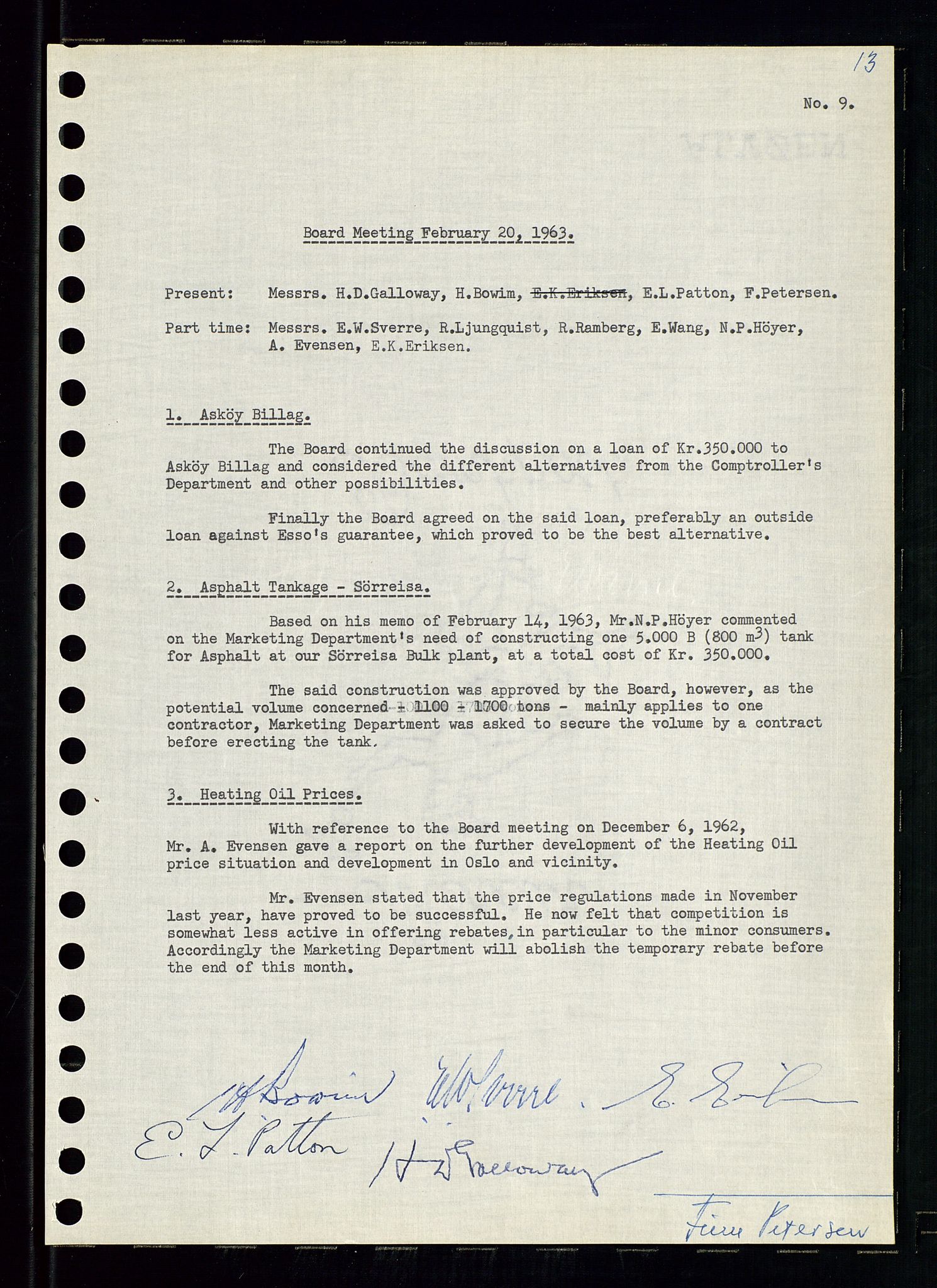 Pa 0982 - Esso Norge A/S, SAST/A-100448/A/Aa/L0001/0004: Den administrerende direksjon Board minutes (styrereferater) / Den administrerende direksjon Board minutes (styrereferater), 1963-1964, p. 249