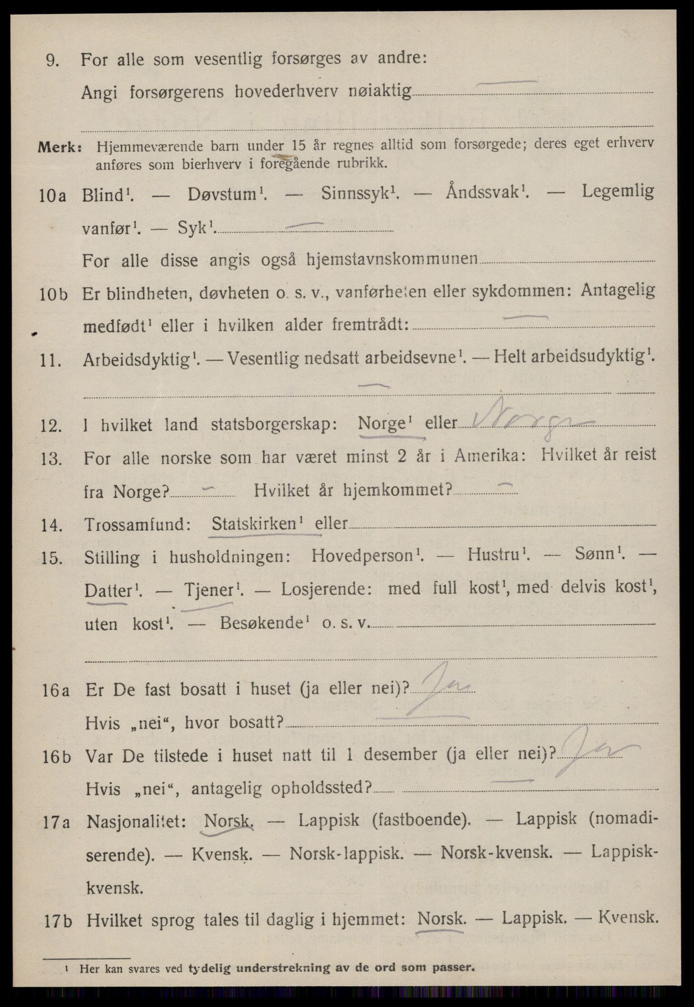 SAT, 1920 census for Ålen, 1920, p. 4061