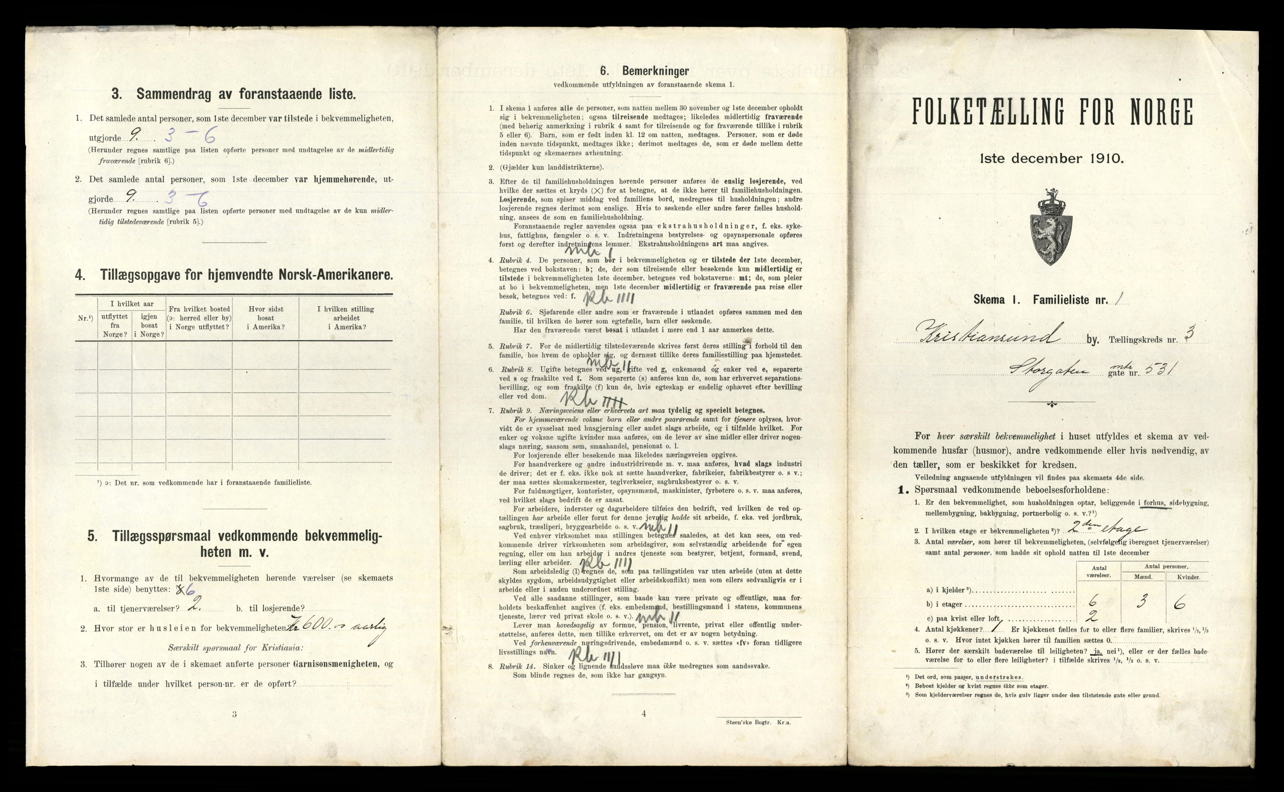 RA, 1910 census for Kristiansund, 1910, p. 663