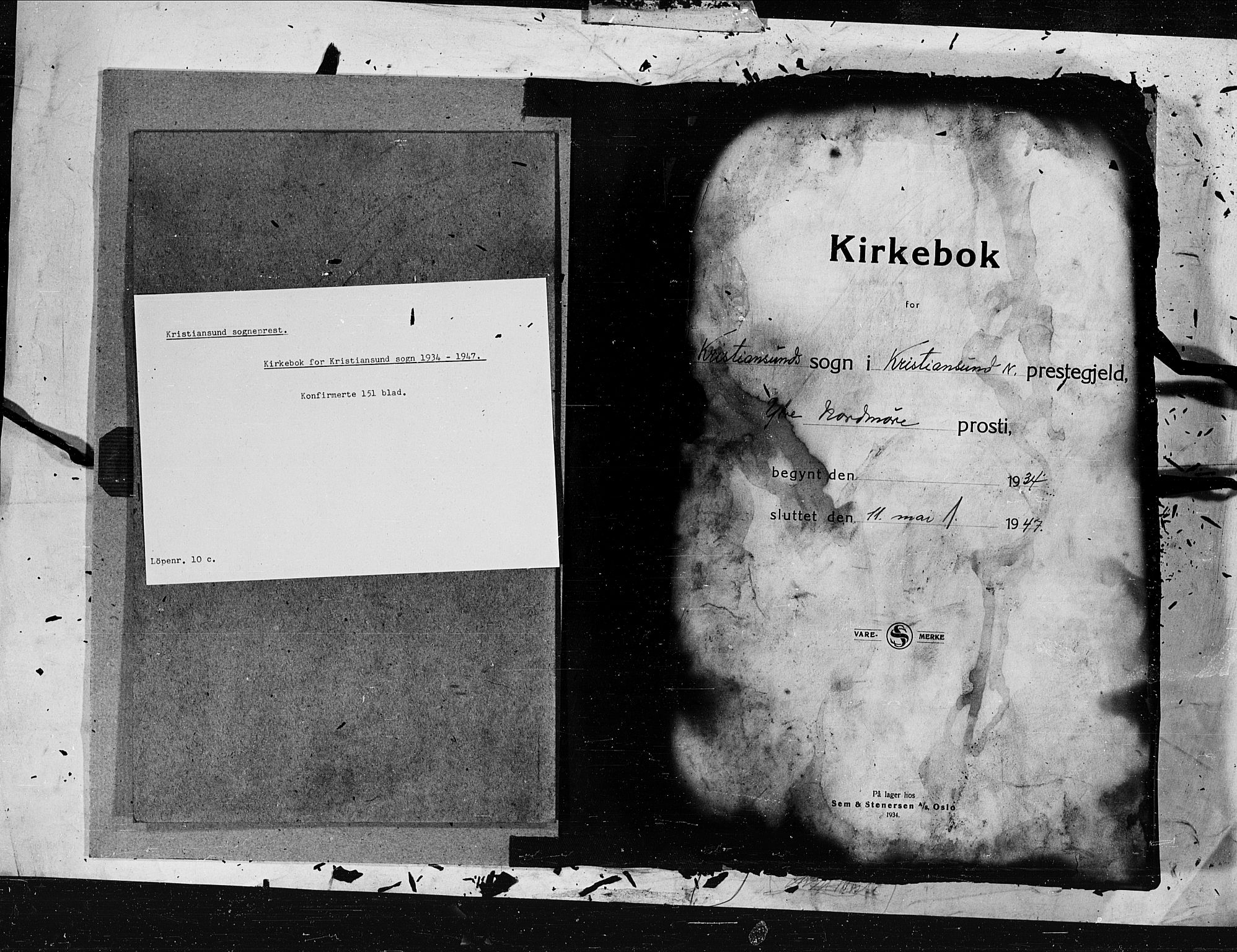 Kristiansund sokneprestkontor, AV/SAT-A-1068/1/I/I1: Parish register (official) no. 10c, 1934-1947, p. 1