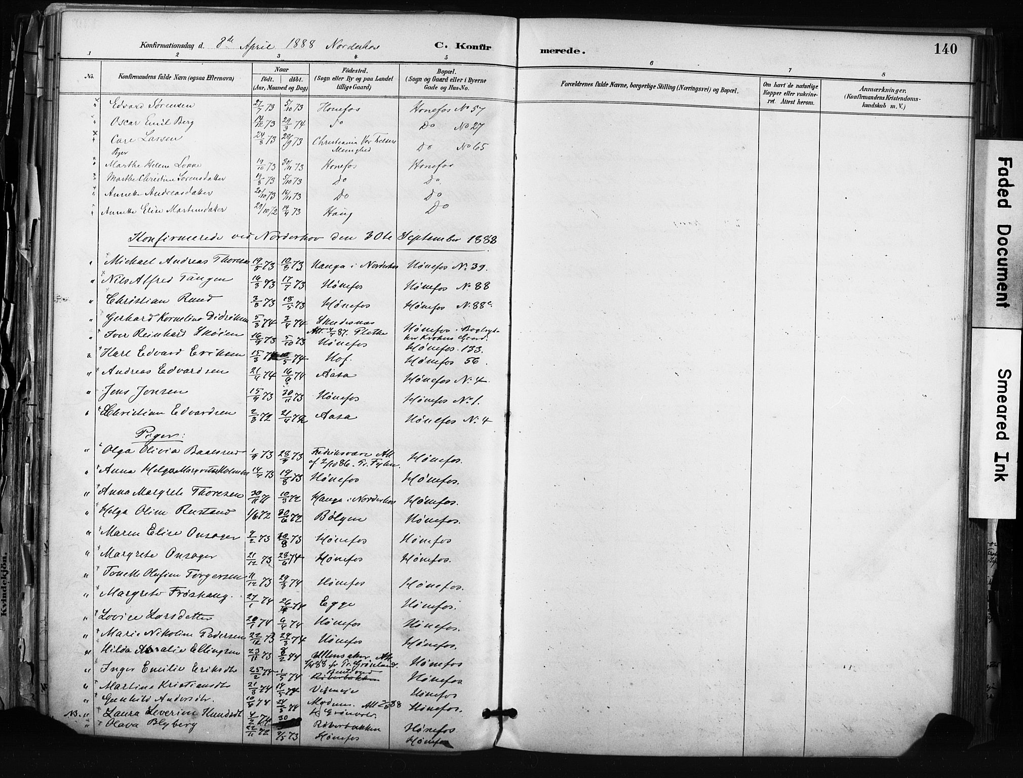 Hønefoss kirkebøker, SAKO/A-609/F/Fa/L0002: Parish register (official) no. 2, 1887-1906, p. 140