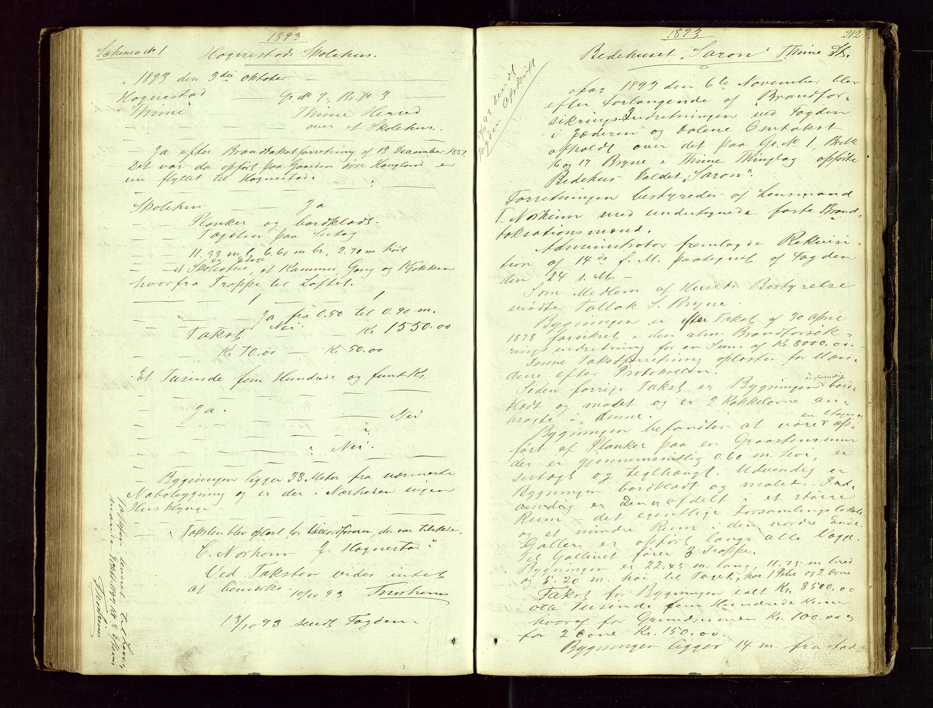 Time lensmannskontor, AV/SAST-A-100420/Goa/L0001: "Brandtaxations-Protocol for Houglands Thinglaug", 1846-1904, p. 211b-212a