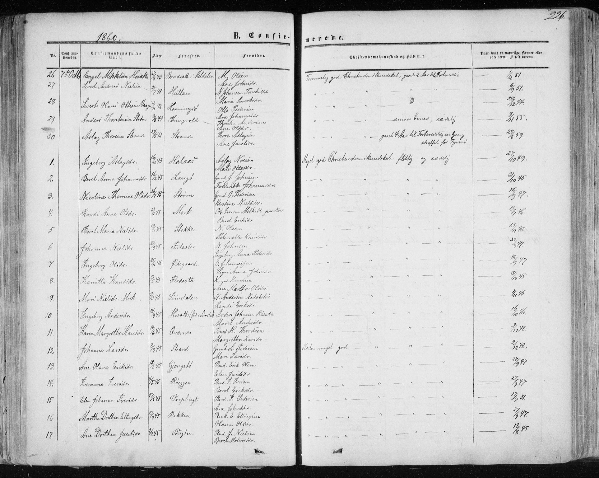 Ministerialprotokoller, klokkerbøker og fødselsregistre - Møre og Romsdal, AV/SAT-A-1454/568/L0804: Parish register (official) no. 568A11, 1854-1868, p. 226