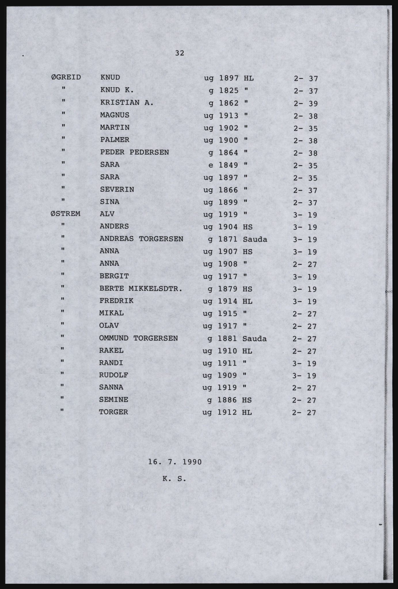 SAST, Copy of 1920 census for Dalane, 1920, p. 352