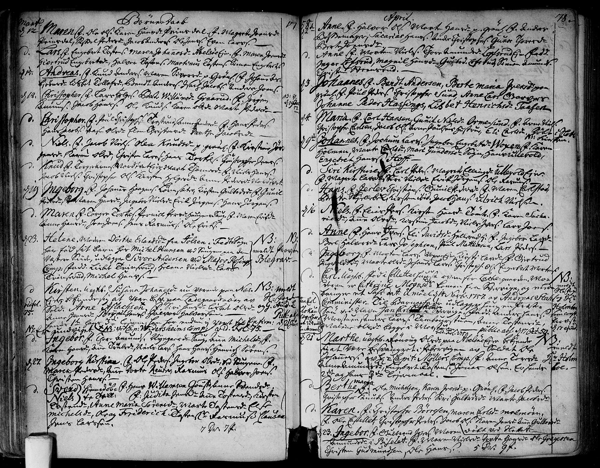 Aker prestekontor kirkebøker, SAO/A-10861/F/L0008: Parish register (official) no. 8, 1749-1765, p. 78