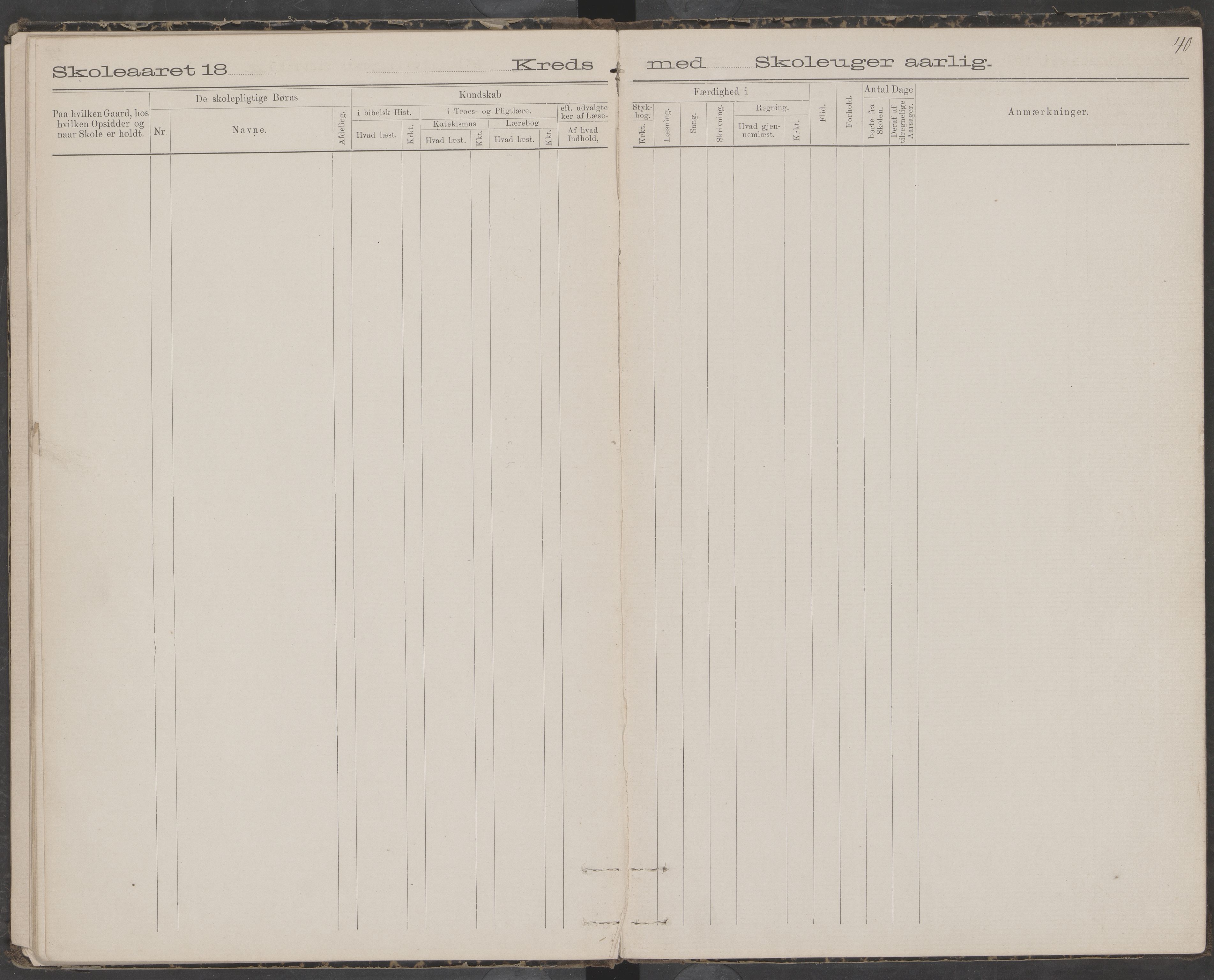 Dønna kommune. Snekkevik skolekrets, AIN/K-18270.510.07/442/L0002: Skoleprotokoll, 1888-1893