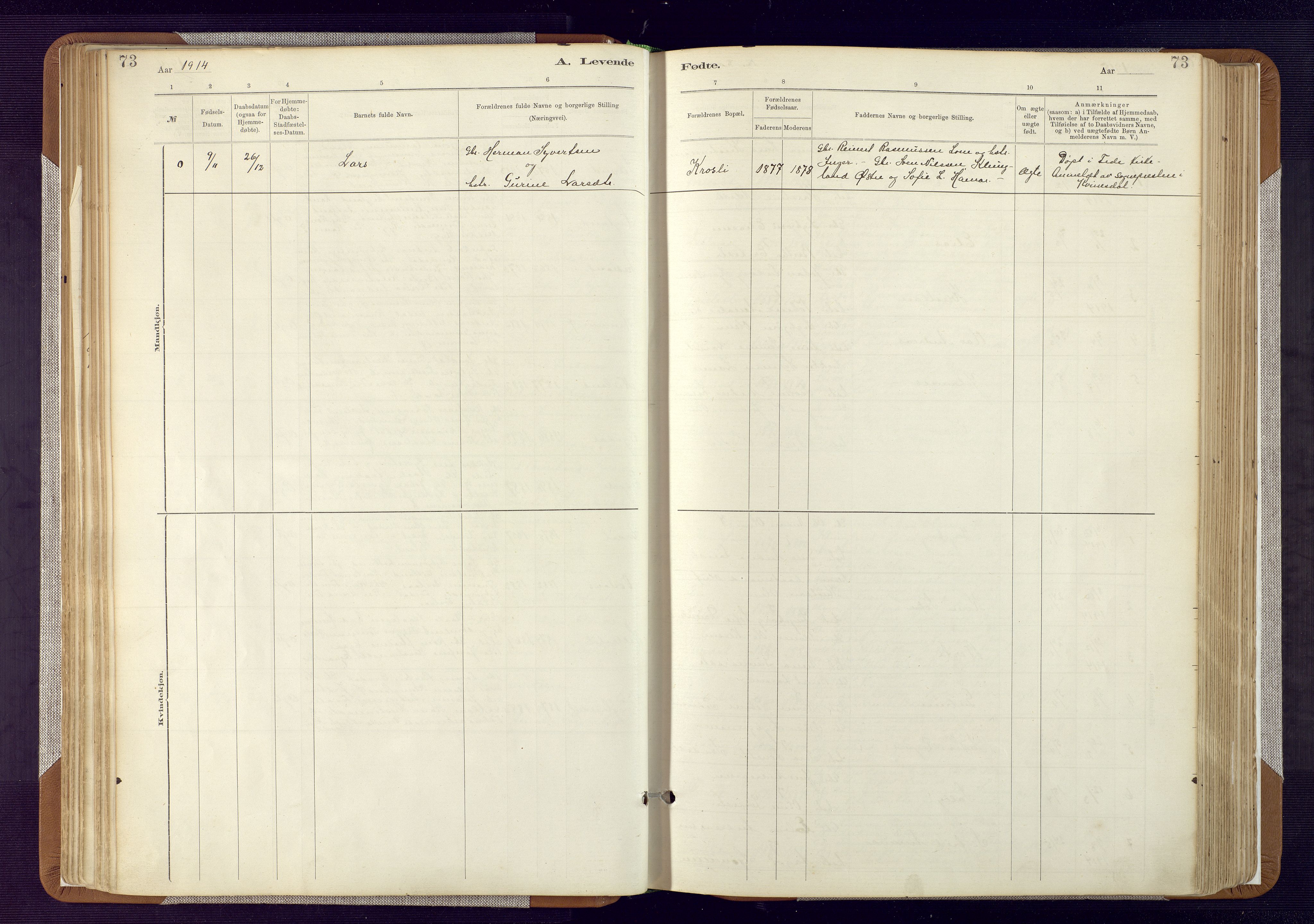 Bakke sokneprestkontor, AV/SAK-1111-0002/F/Fa/Fab/L0003: Parish register (official) no. A 3, 1884-1921, p. 73