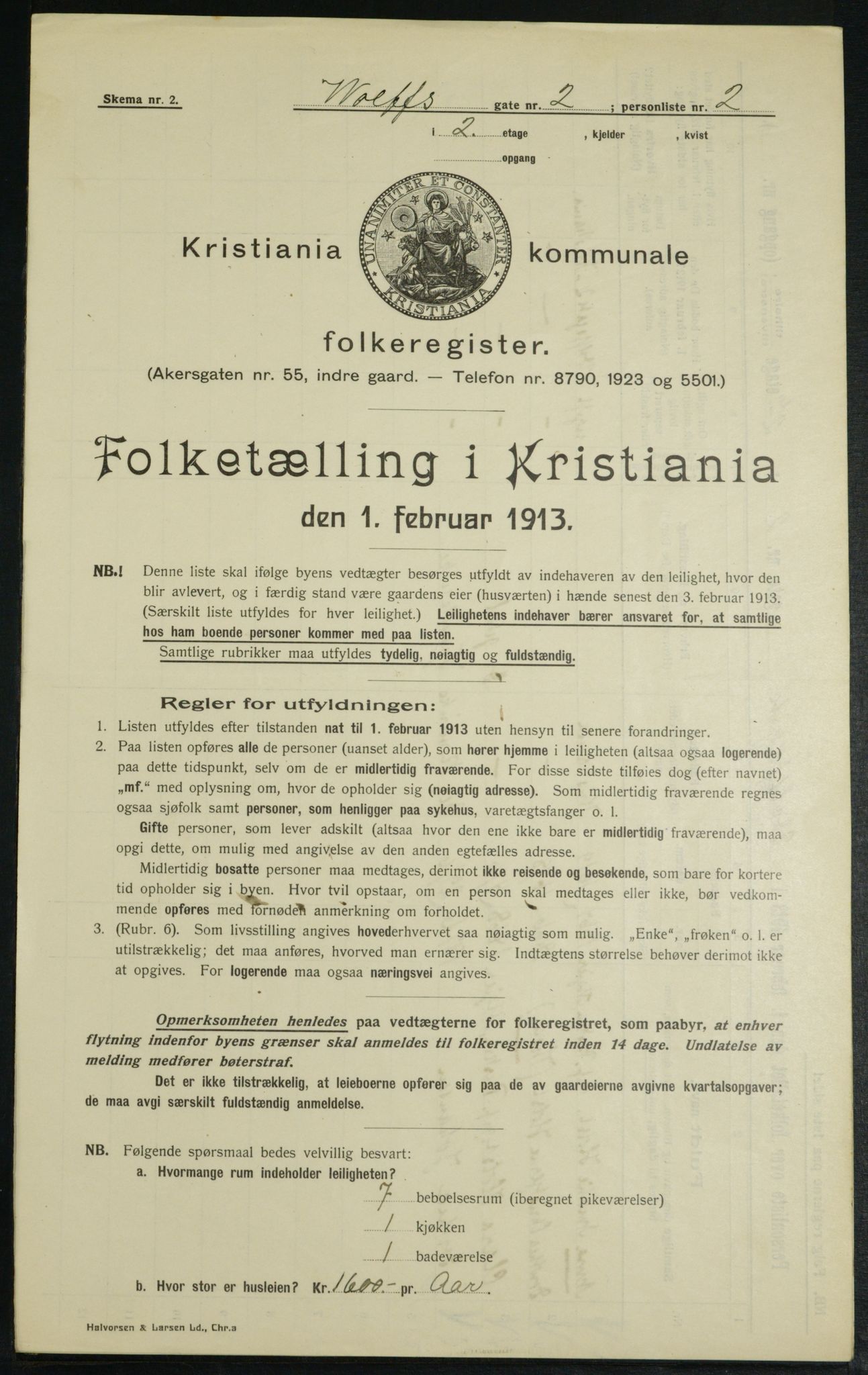 OBA, Municipal Census 1913 for Kristiania, 1913, p. 128398