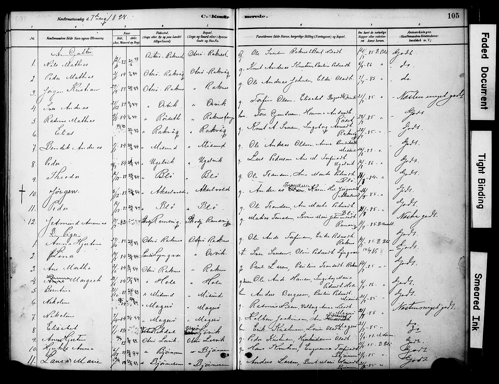 Ministerialprotokoller, klokkerbøker og fødselsregistre - Møre og Romsdal, AV/SAT-A-1454/563/L0736: Parish register (official) no. 563A01, 1878-1903, p. 105