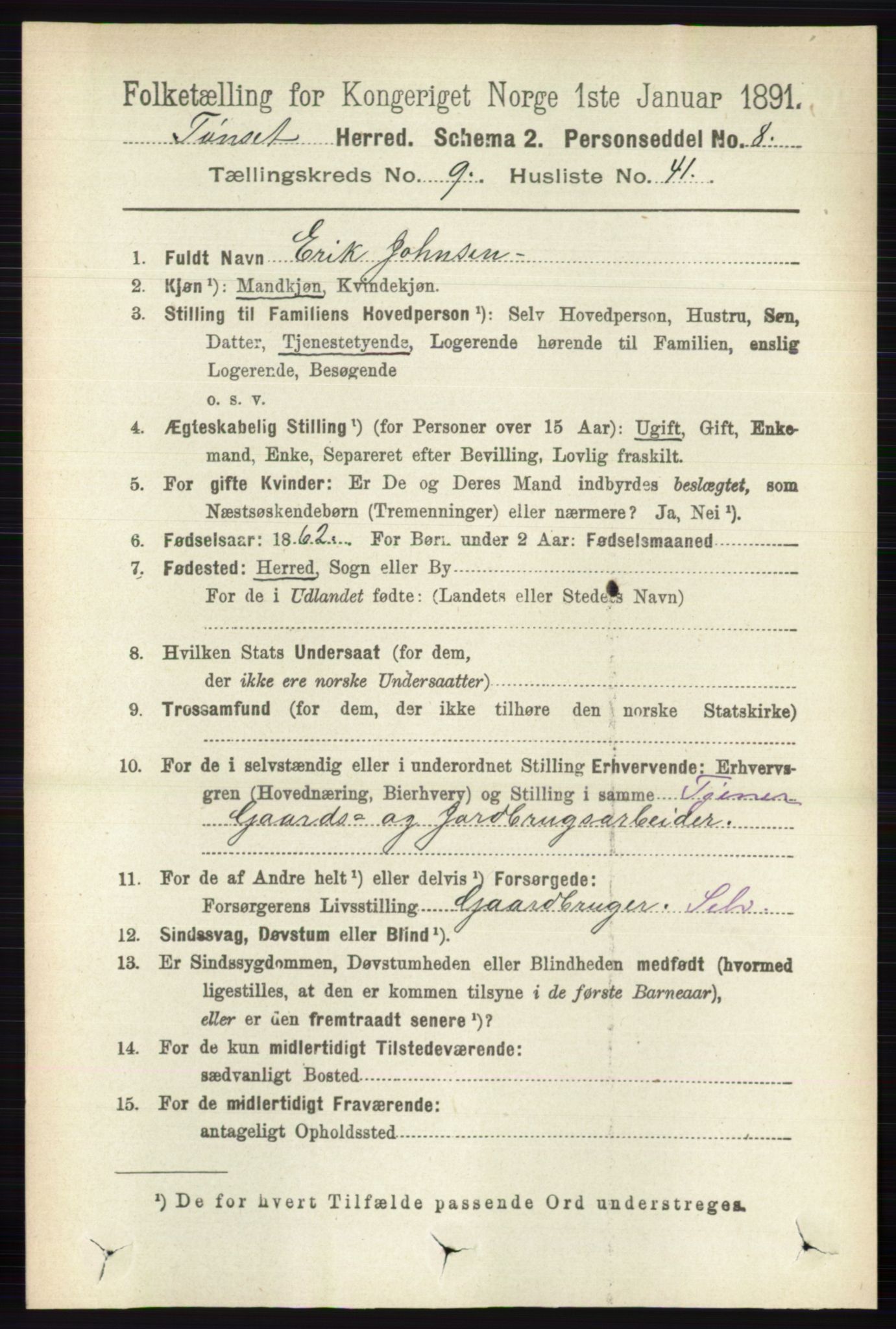 RA, 1891 census for 0437 Tynset, 1891, p. 2683