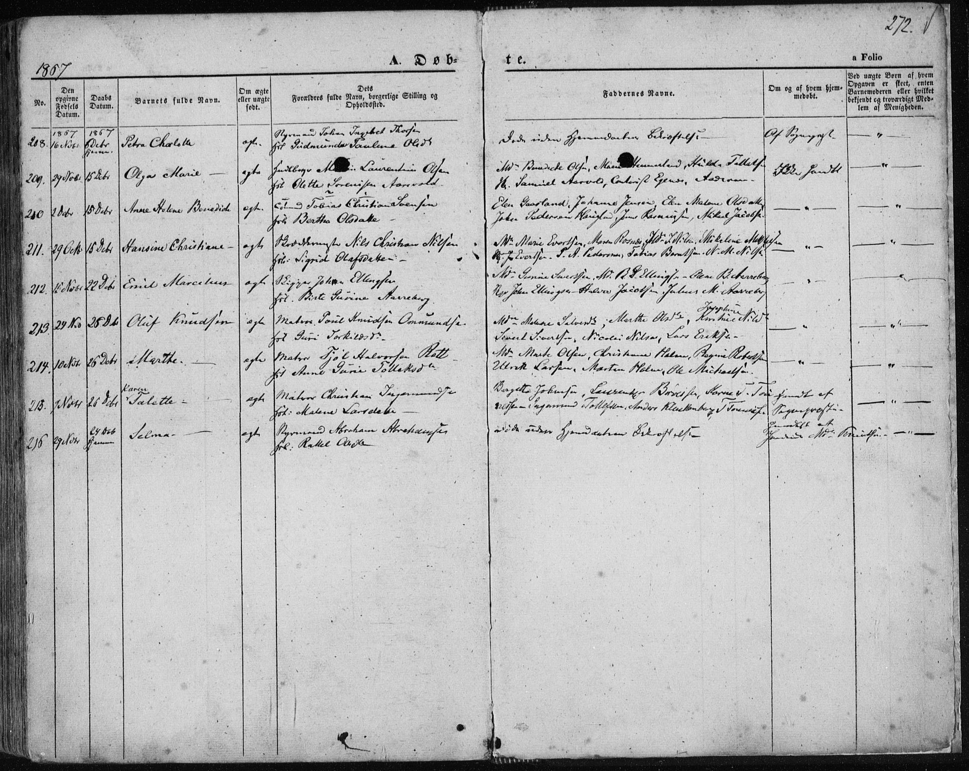 Domkirken sokneprestkontor, AV/SAST-A-101812/001/30/30BA/L0017: Parish register (official) no. A 16, 1855-1867, p. 272