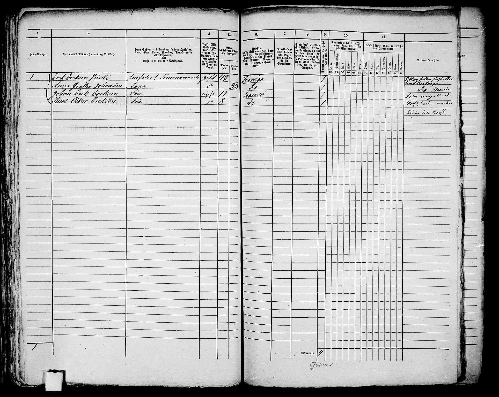 RA, 1865 census for Tromsø, 1865, p. 722