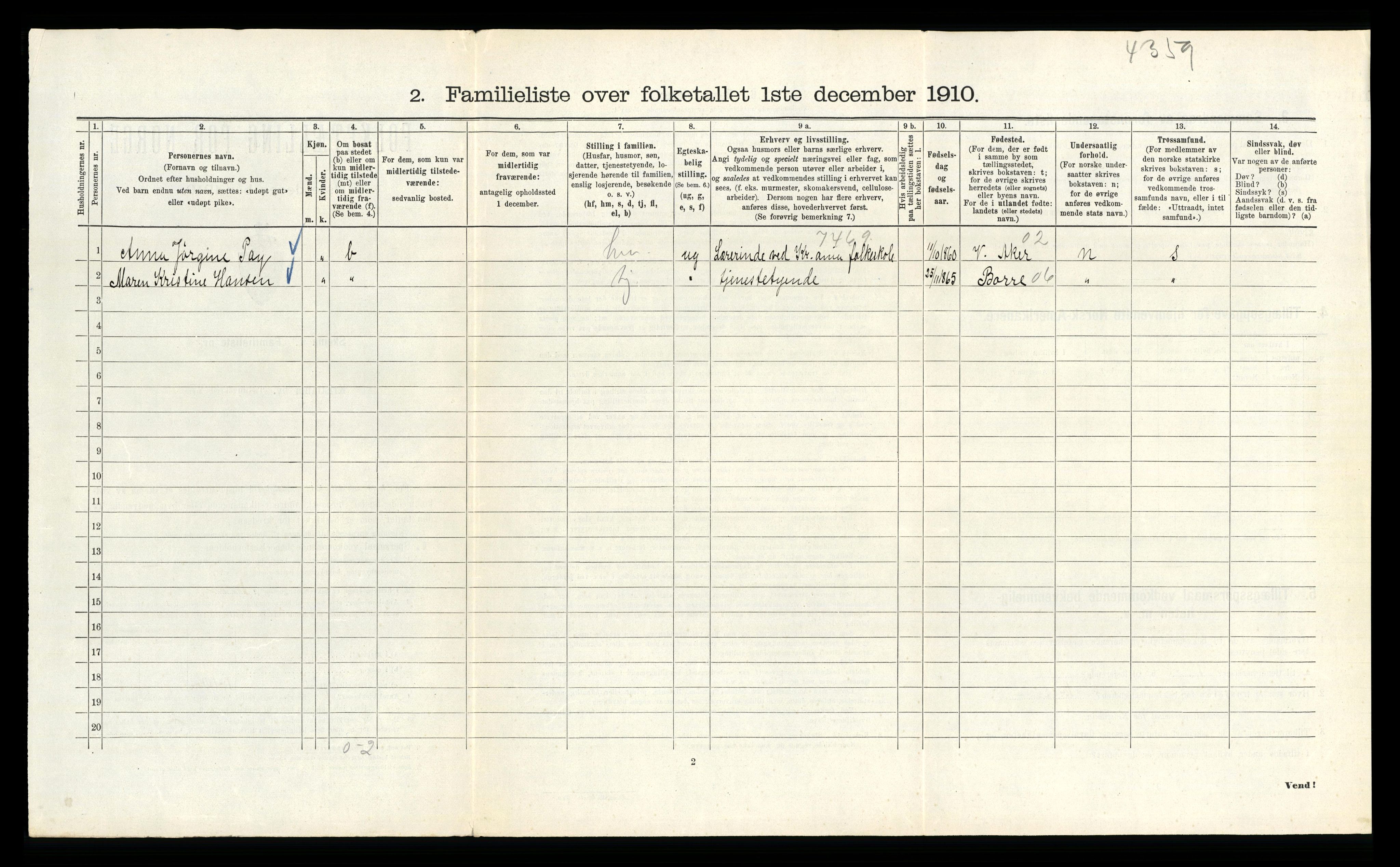 RA, 1910 census for Kristiania, 1910, p. 56952