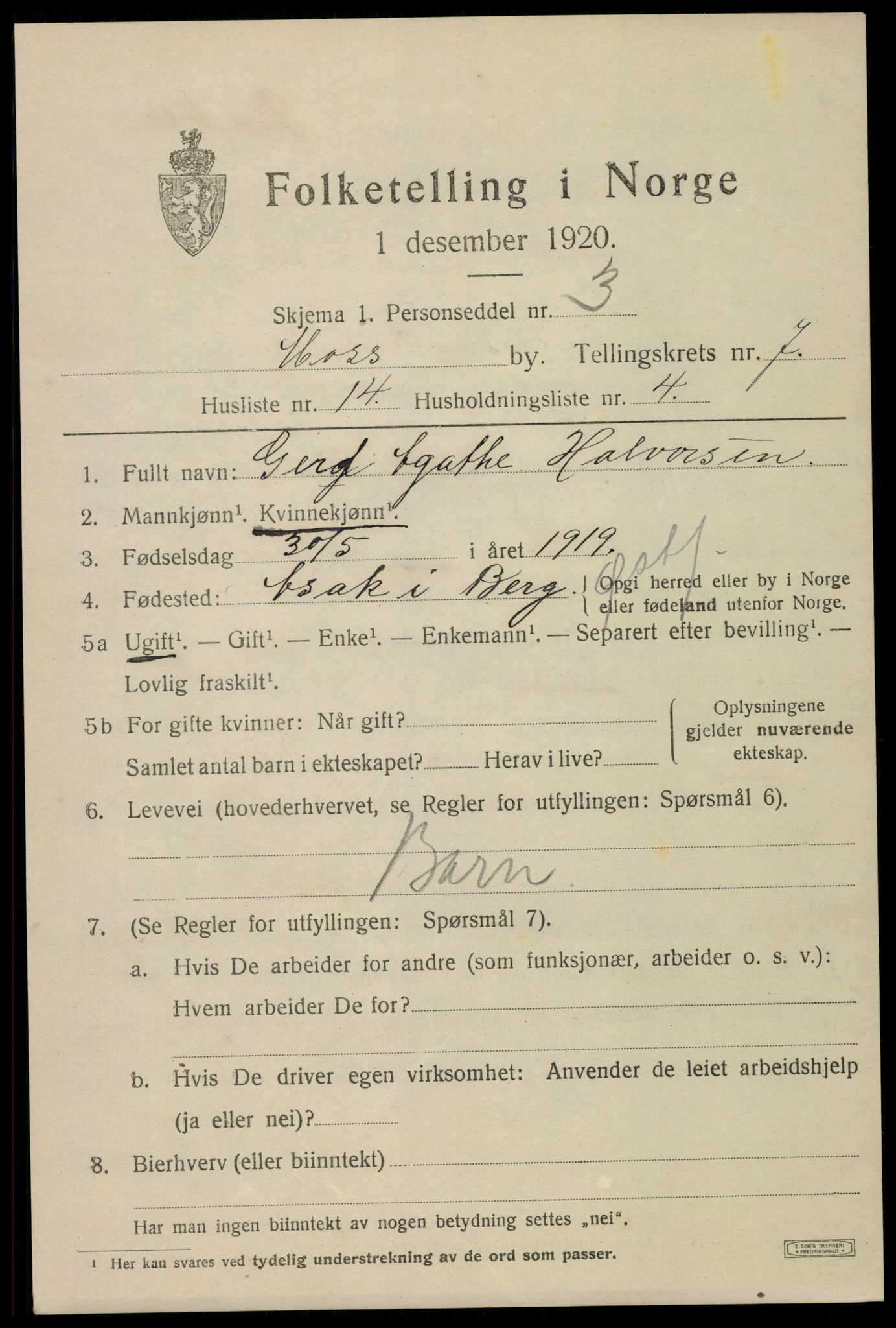 SAO, 1920 census for Moss, 1920, p. 19811