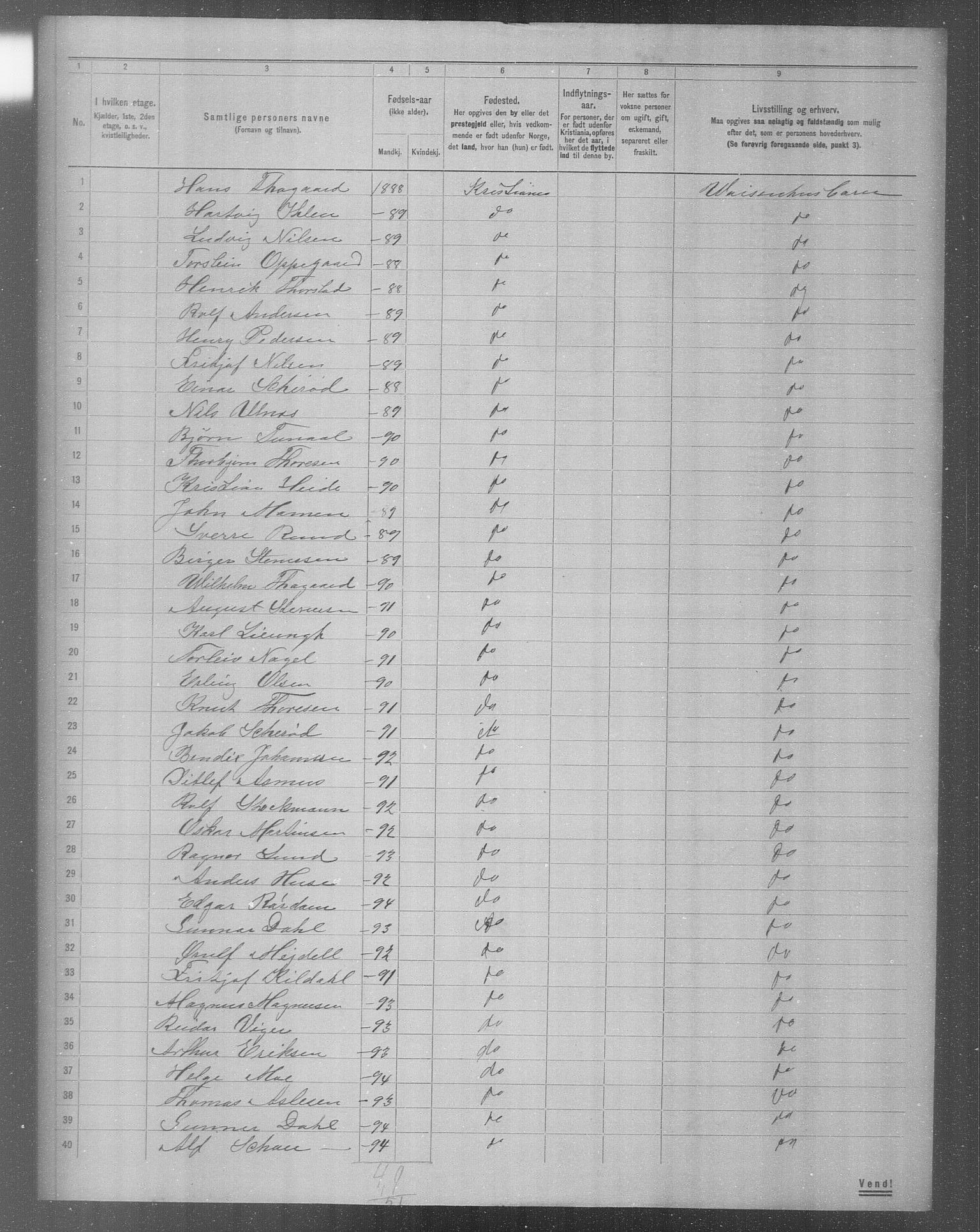 OBA, Municipal Census 1904 for Kristiania, 1904, p. 10046