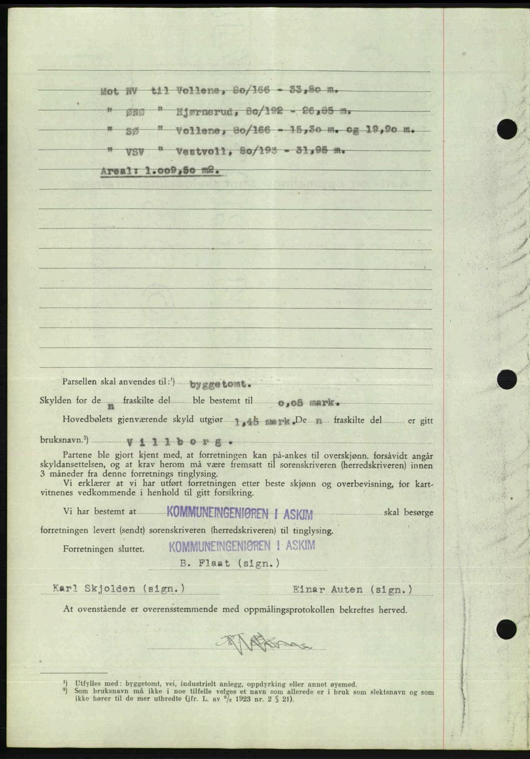 Rakkestad sorenskriveri, AV/SAO-A-10686/G/Gb/Gba/Gbab/L0012a: Mortgage book no. A12 I, 1945-1946, Diary no: : 490/1946