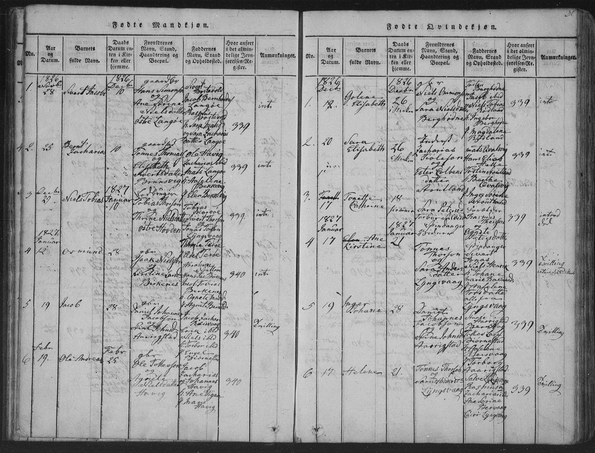 Herad sokneprestkontor, AV/SAK-1111-0018/F/Fa/Fab/L0002: Parish register (official) no. A 2, 1816-1844, p. 30