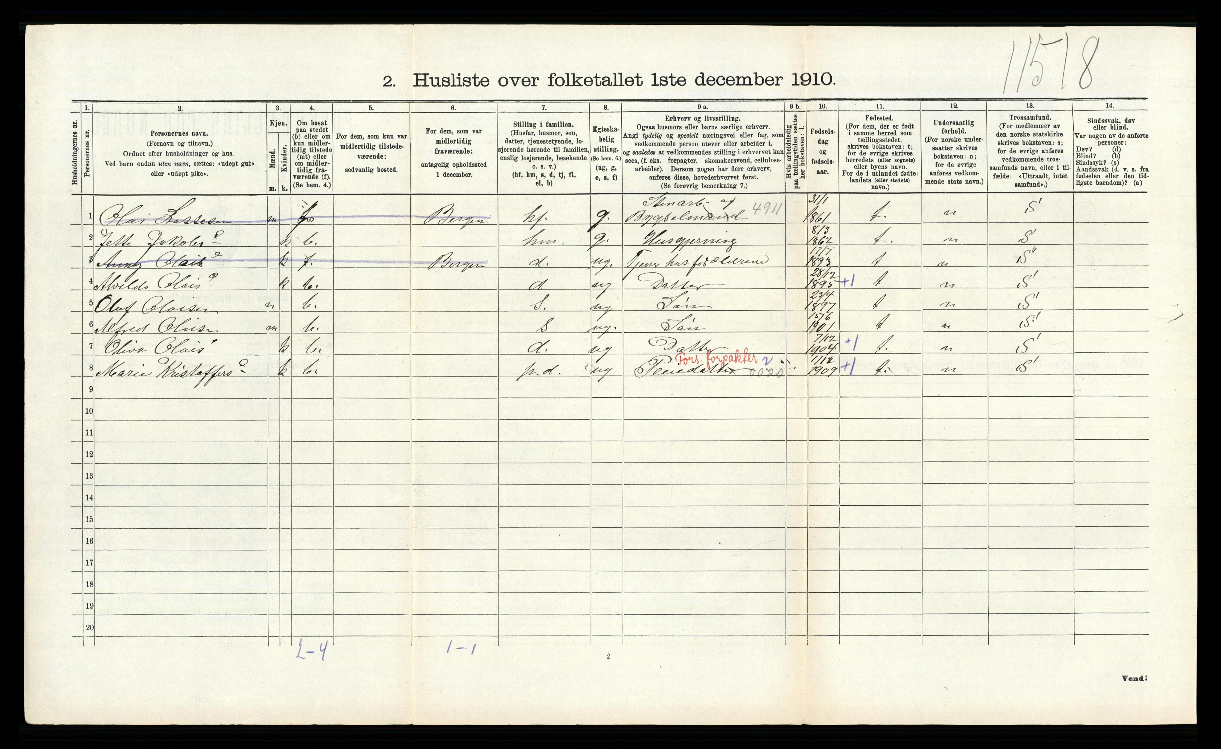 RA, 1910 census for Askøy, 1910, p. 235