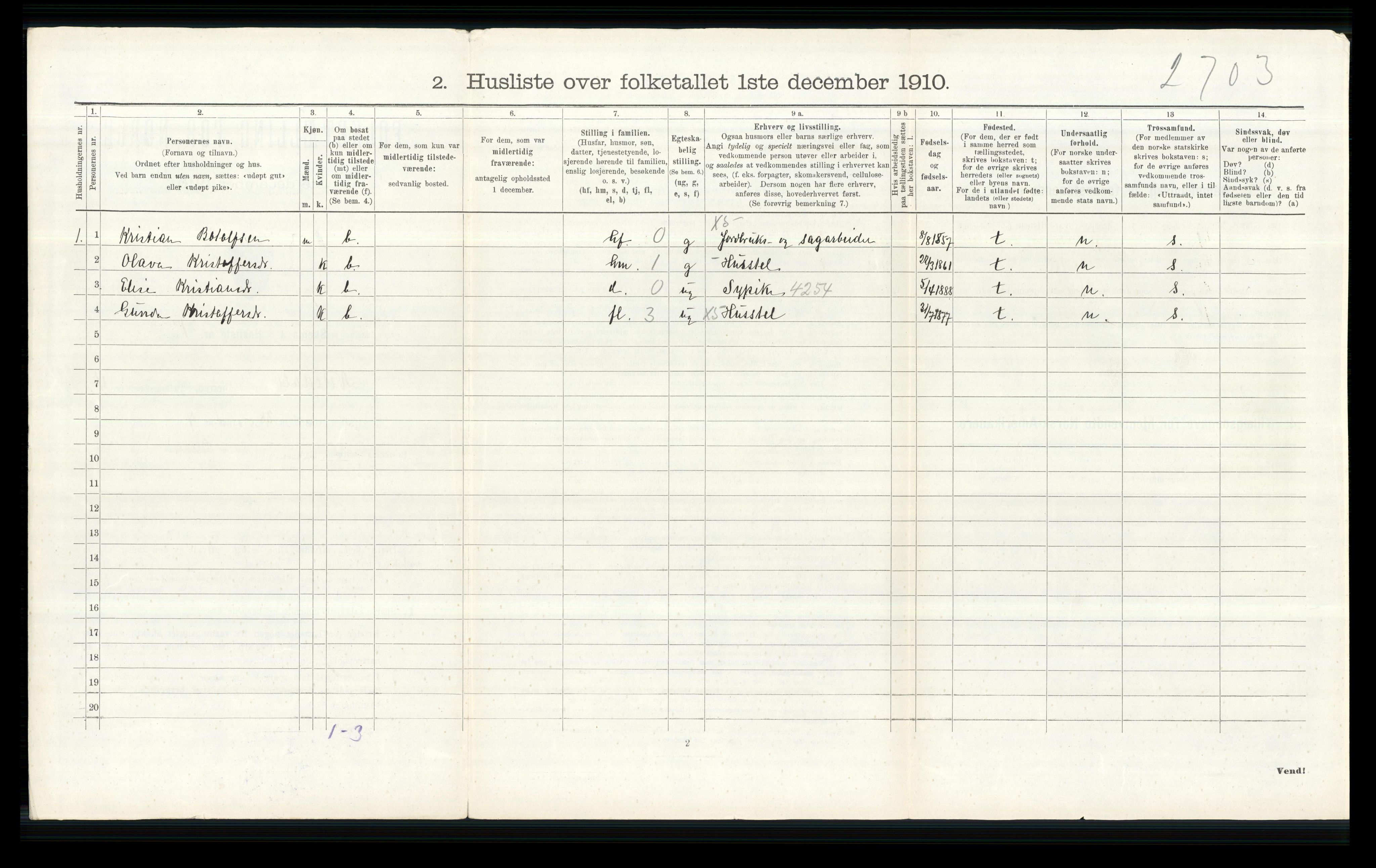 RA, 1910 census for Nittedal, 1910, p. 612