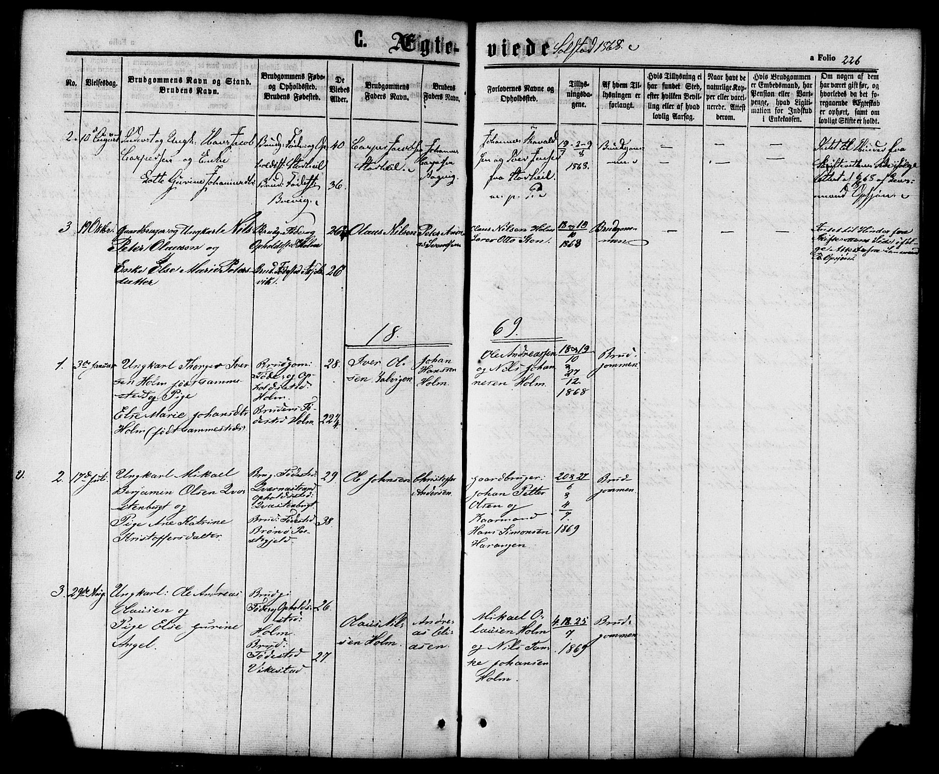 Ministerialprotokoller, klokkerbøker og fødselsregistre - Nordland, AV/SAT-A-1459/810/L0147: Parish register (official) no. 810A08 /2, 1862-1874, p. 226