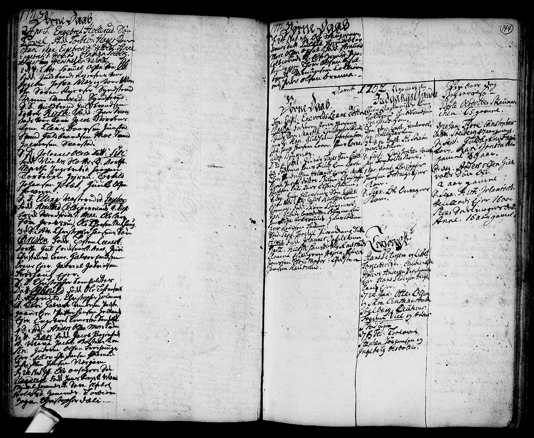 Hole kirkebøker, SAKO/A-228/F/Fa/L0001: Parish register (official) no. I 1, 1716-1765, p. 144