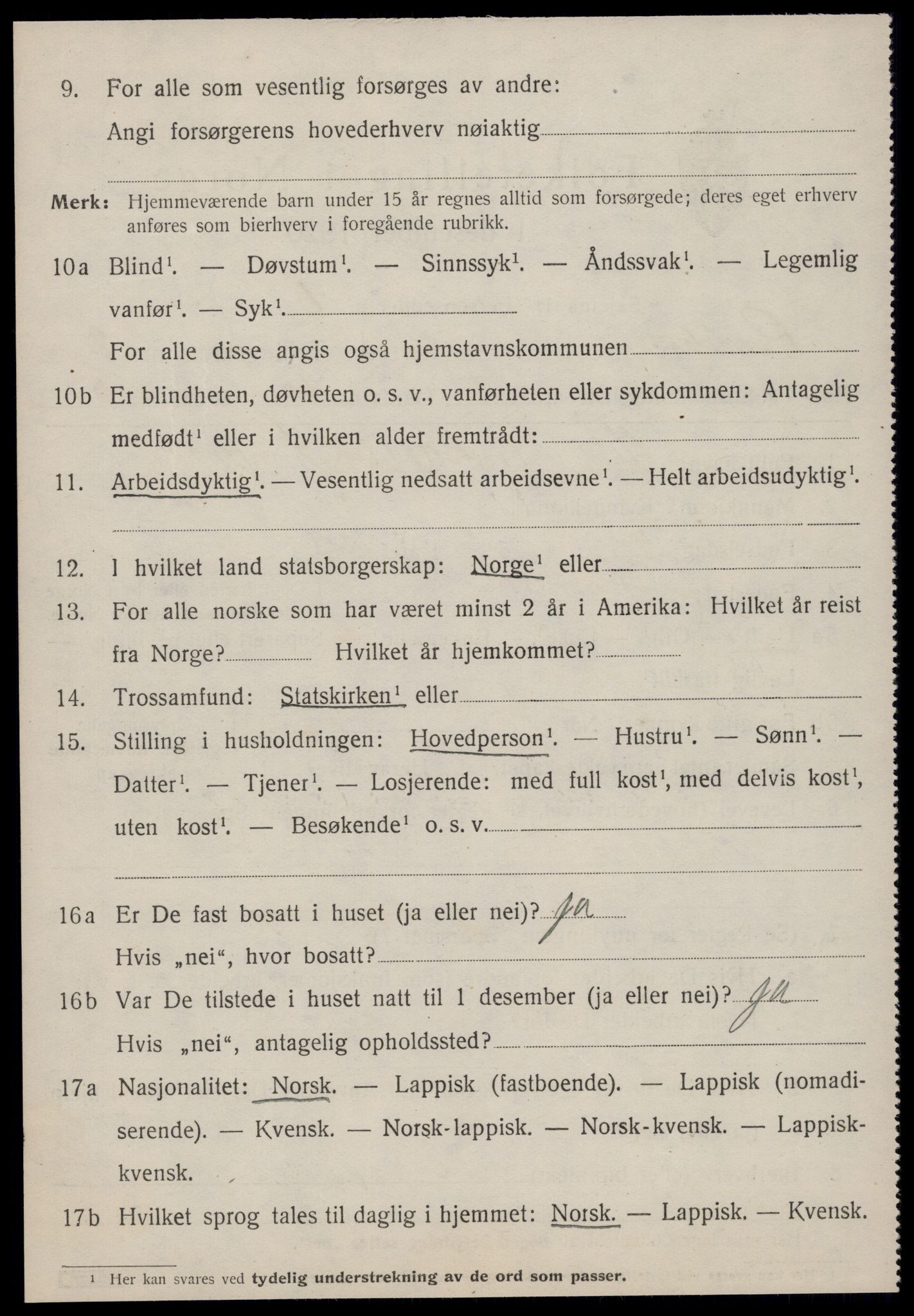 SAT, 1920 census for Rennebu, 1920, p. 5827